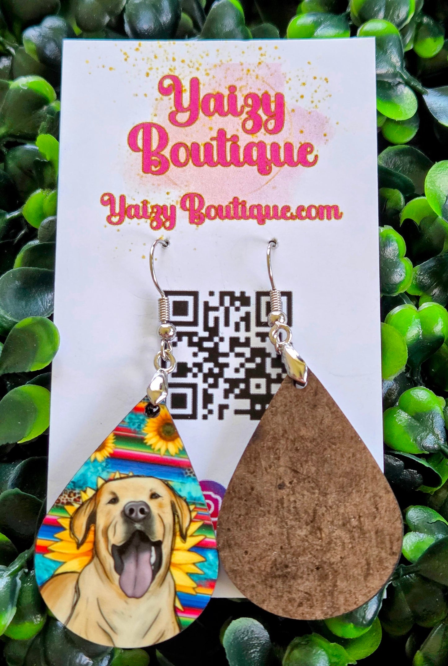 Yellow Lab Dog Earrings – Handmade Sunflower Western Pet Lover Jewelry Yaizy Boutique