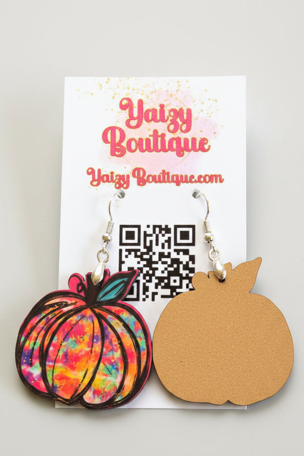 Colorful Pumpkin Earrings | Handmade Fall & Halloween Jewelry | Autumn Statement Earrings Yaizy Boutique