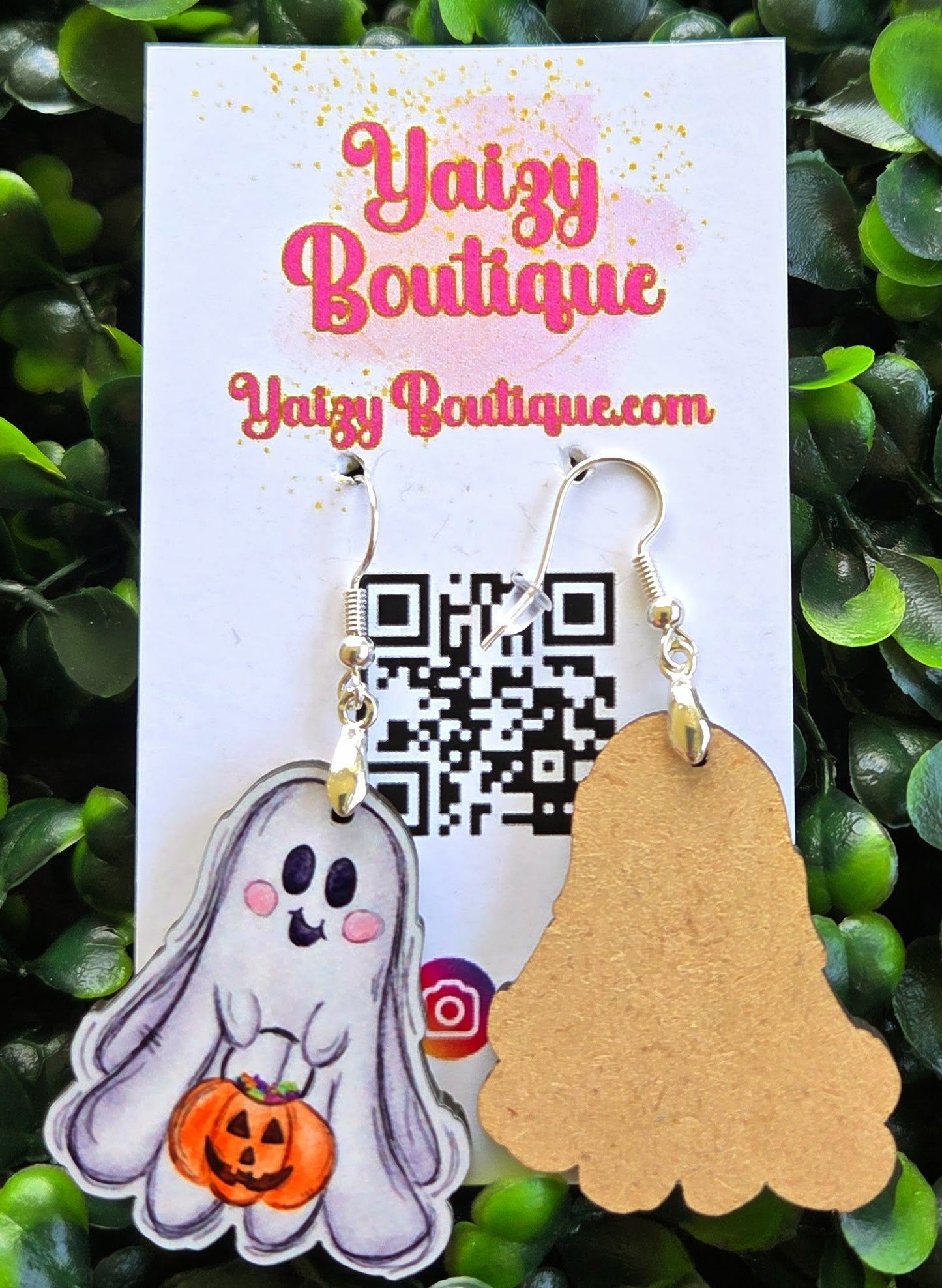 Cute Halloween Ghost Earrings | Trick-or-Treat Pumpkin Earrings | Handmade Spooky Jewelry Yaizy Boutique