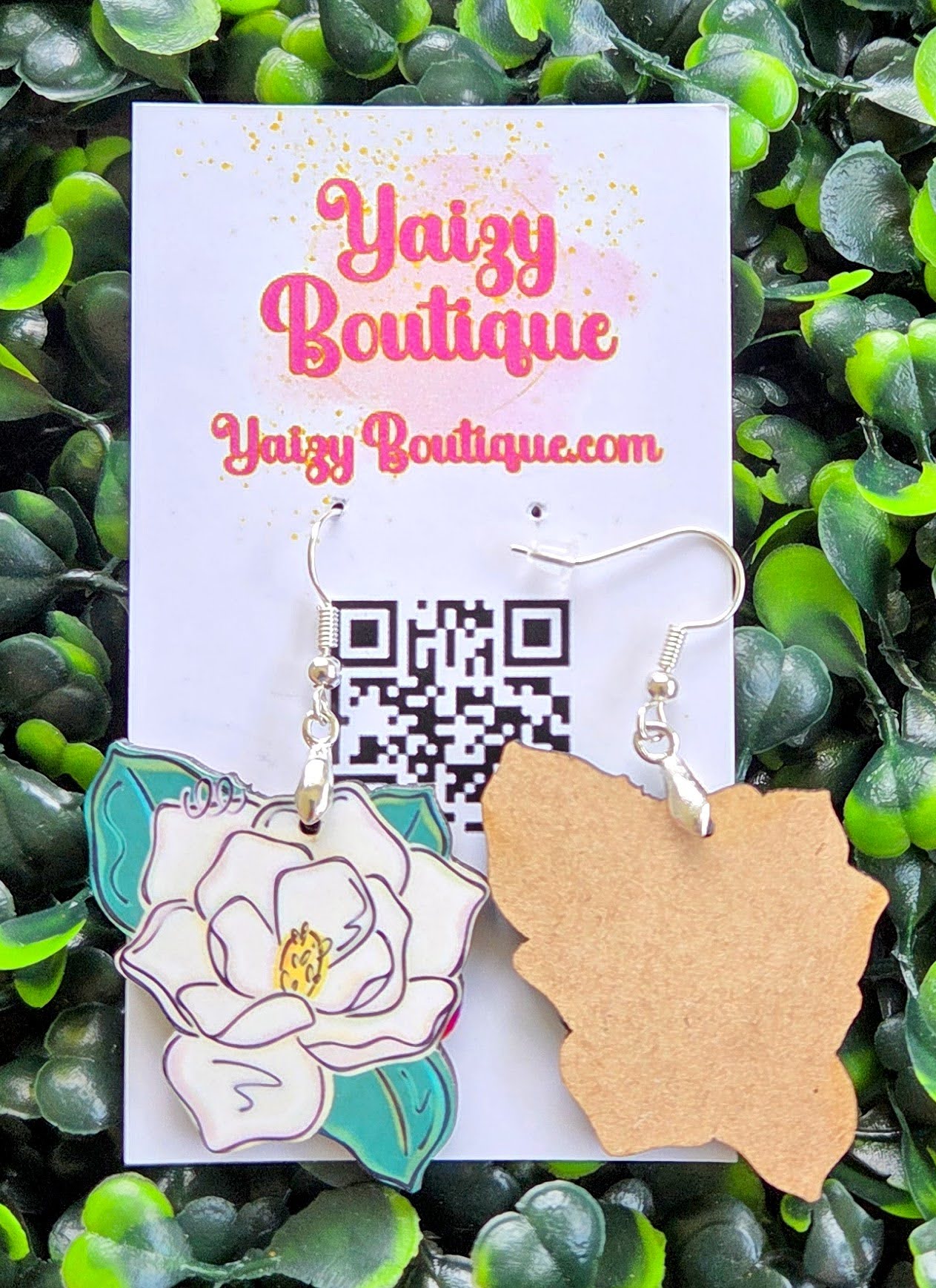 Handmade Magnolia Flower Earrings – Lightweight Floral Statement Jewelry Yaizy Boutique