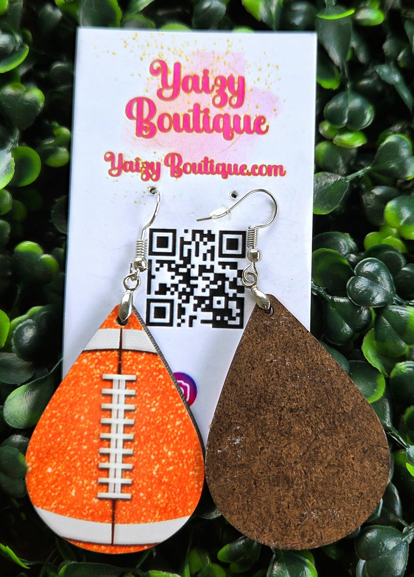 Sparkly Football Teardrop Earrings – Game Day Glitter Jewelry Yaizy Boutique