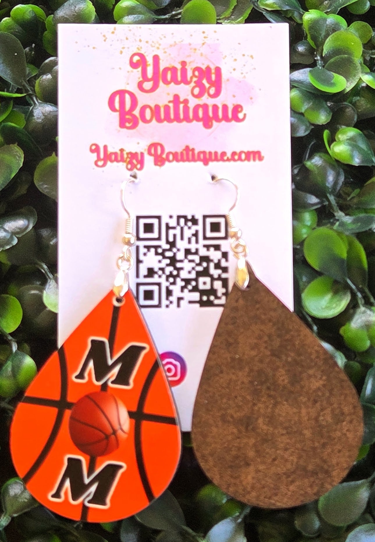 Handmade Basketball Mom Earrings – Teardrop Sports Jewelry Yaizy Boutique