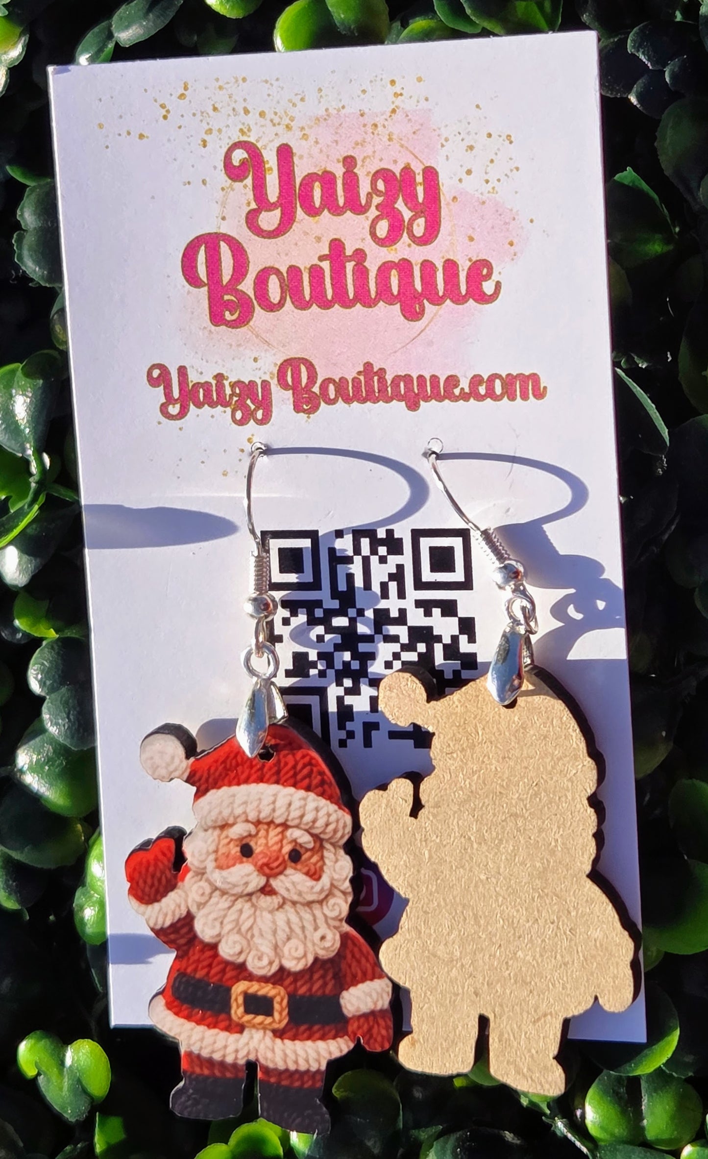 Santa Earrings – Christmas MDF Jewelry • Cute Holiday Earrings Yaizy Boutique