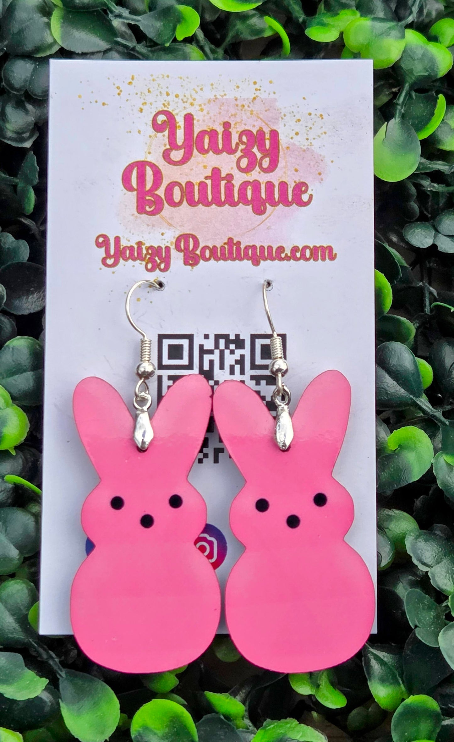 Handmade Bunny Dangle Earrings | Wooden Easter Jewelry & Spring Gifts