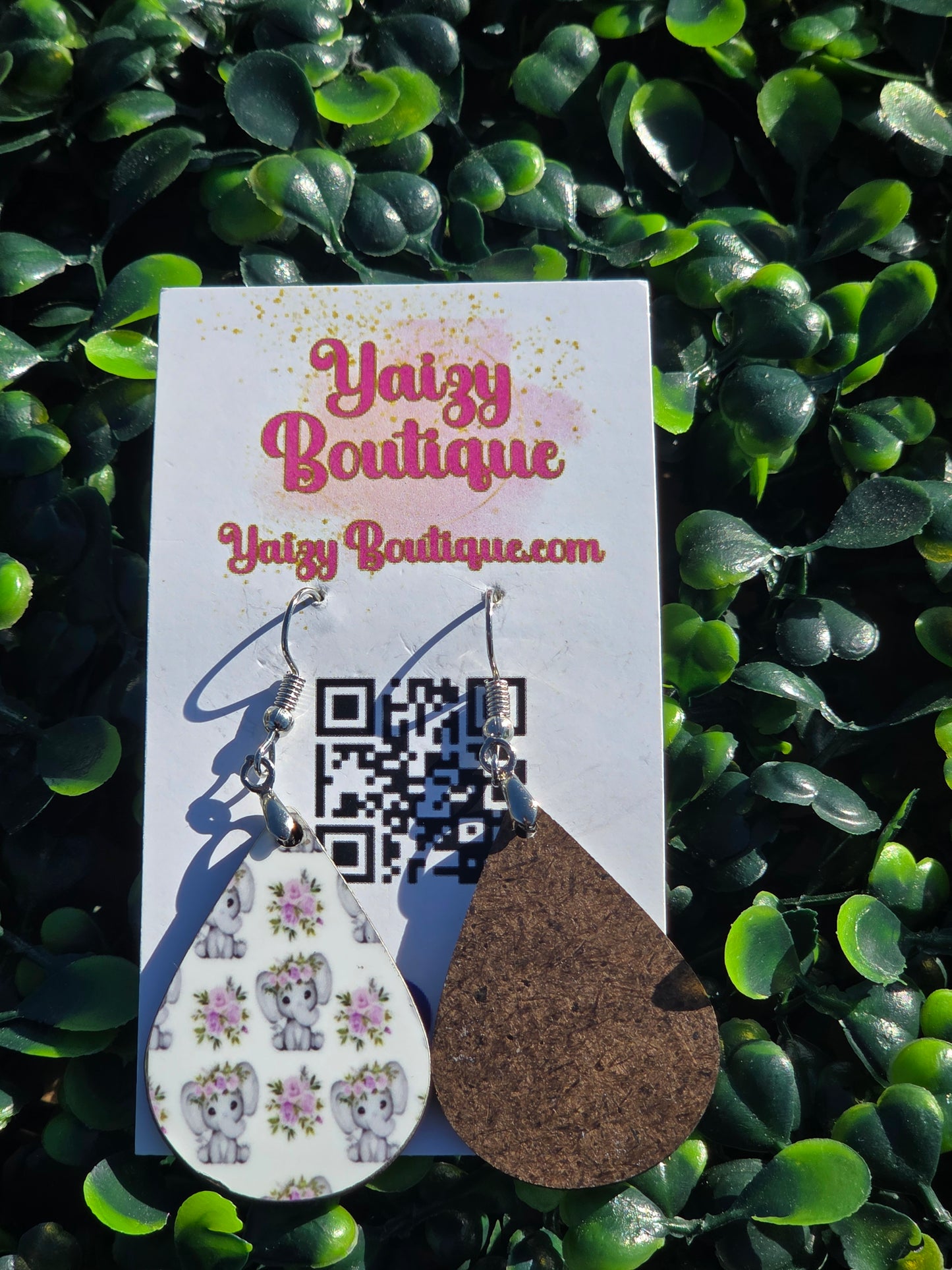 Baby Elephant & Floral Teardrop Earrings | Yaizy Boutique