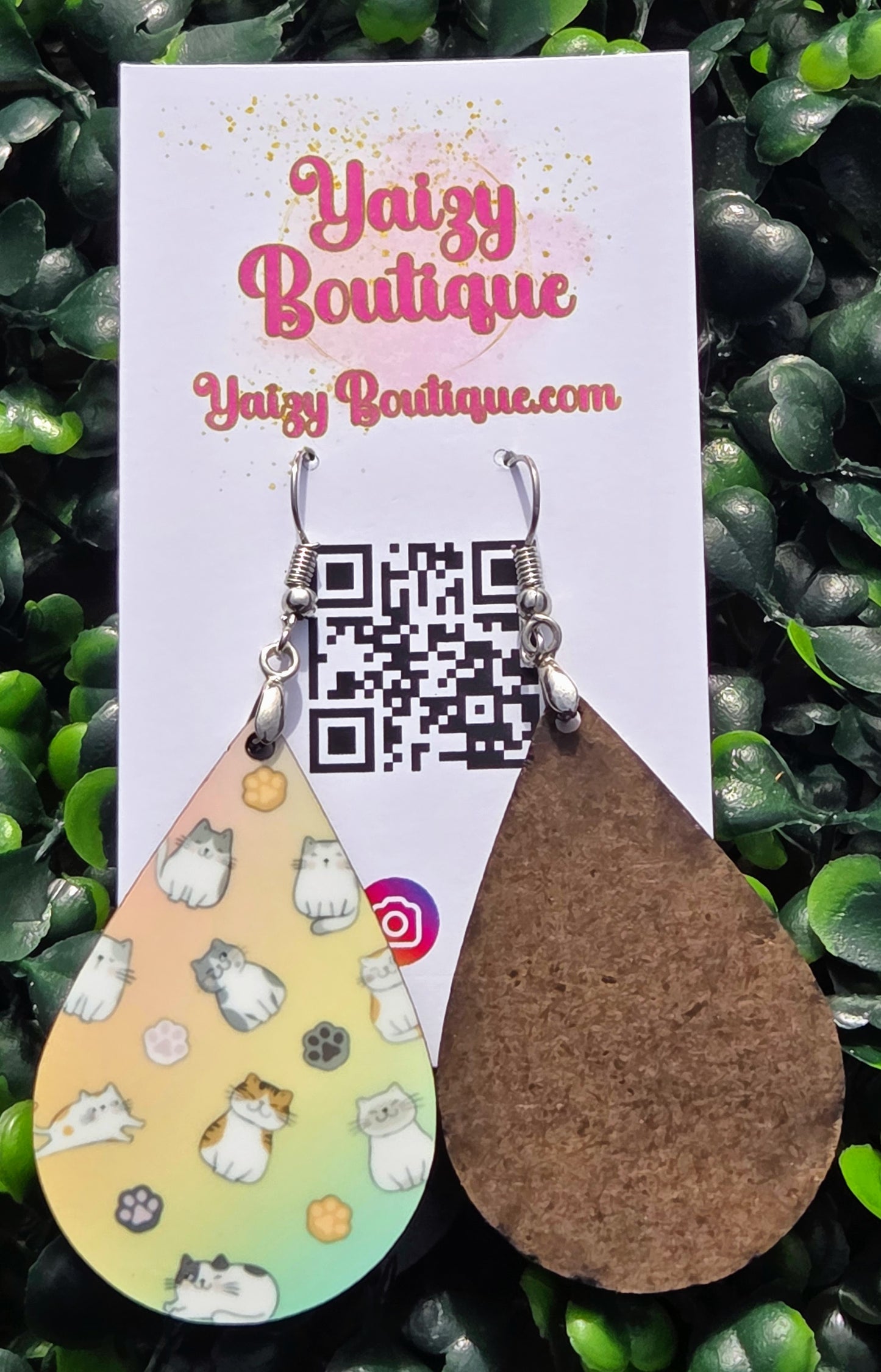 Pastel Cat Earrings | Cute Kitty & Paw Print Dangle Earrings Yaizy Boutique