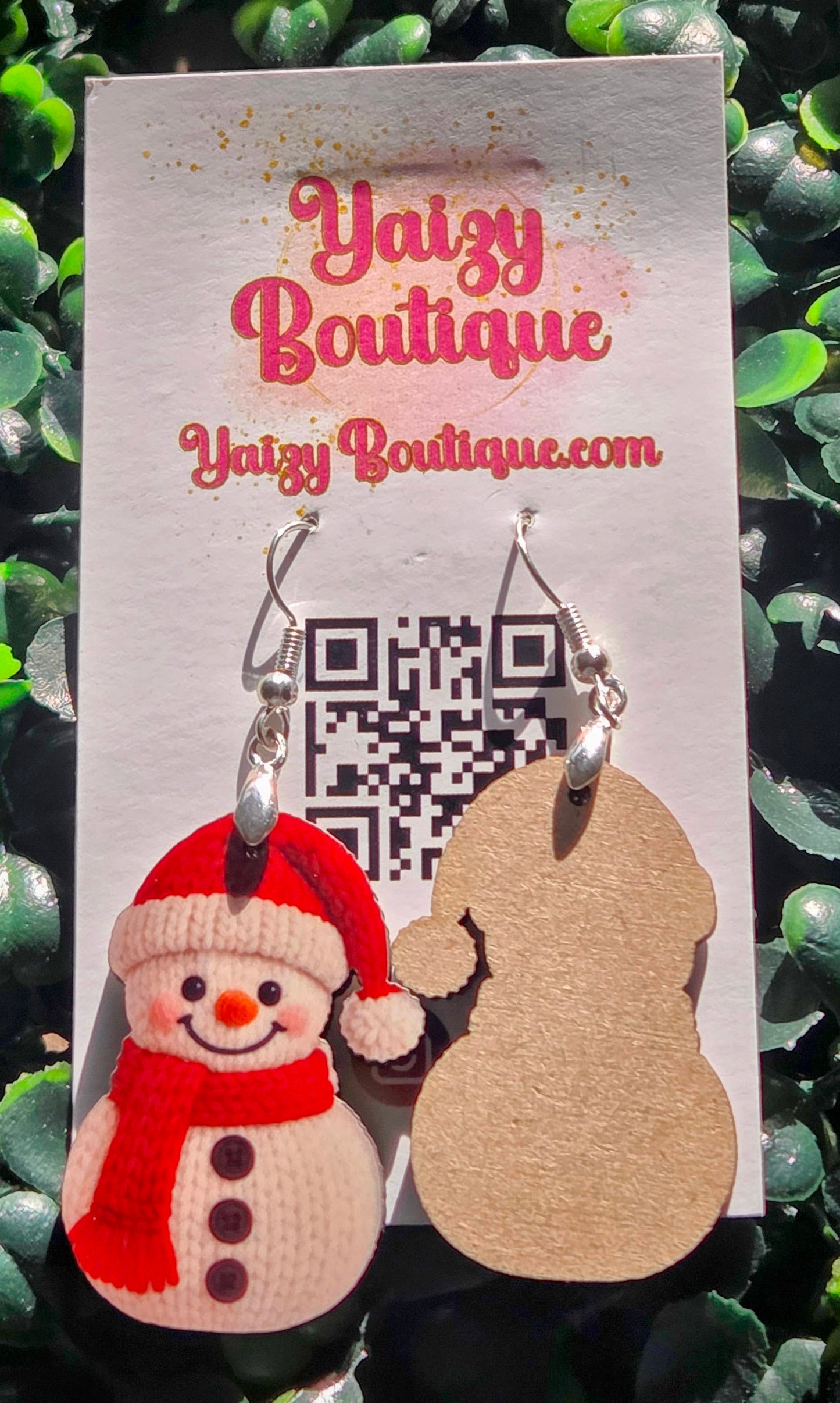Handmade Snowman Christmas in July Earrings – Lightweight MDF Wood Holiday Jewelry with Stainless Steel Hooks Yaizy Boutique