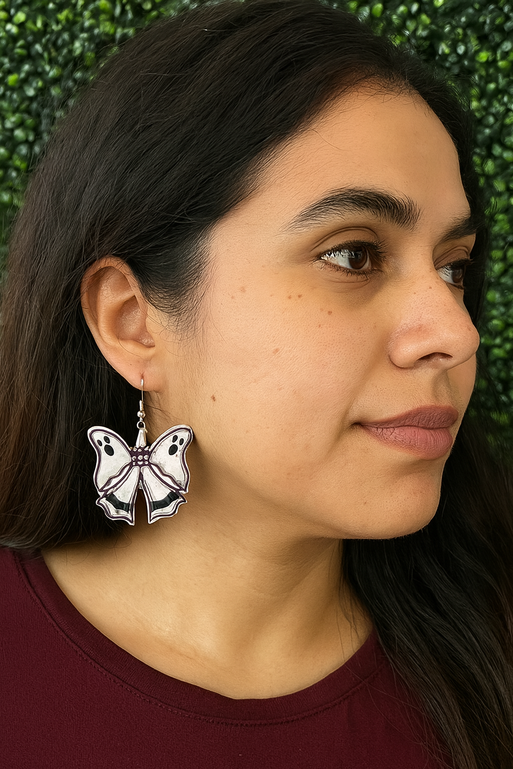 Handmade Ghost Bow Earrings | Cute Spooky Halloween Jewelry | Lightweight MDF Wood Yaizy Boutique