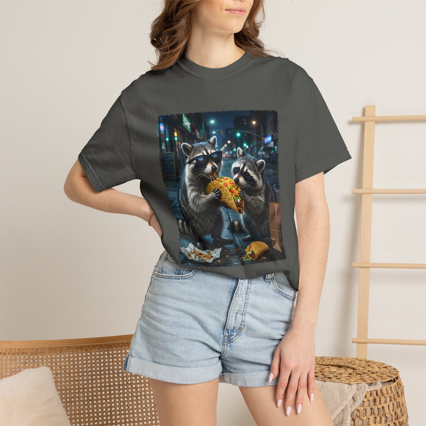 Funny Raccoon Taco Shirt | Comfort Colors Garment-Dyed Tee | Trash Panda Taco Lover Gift Printify