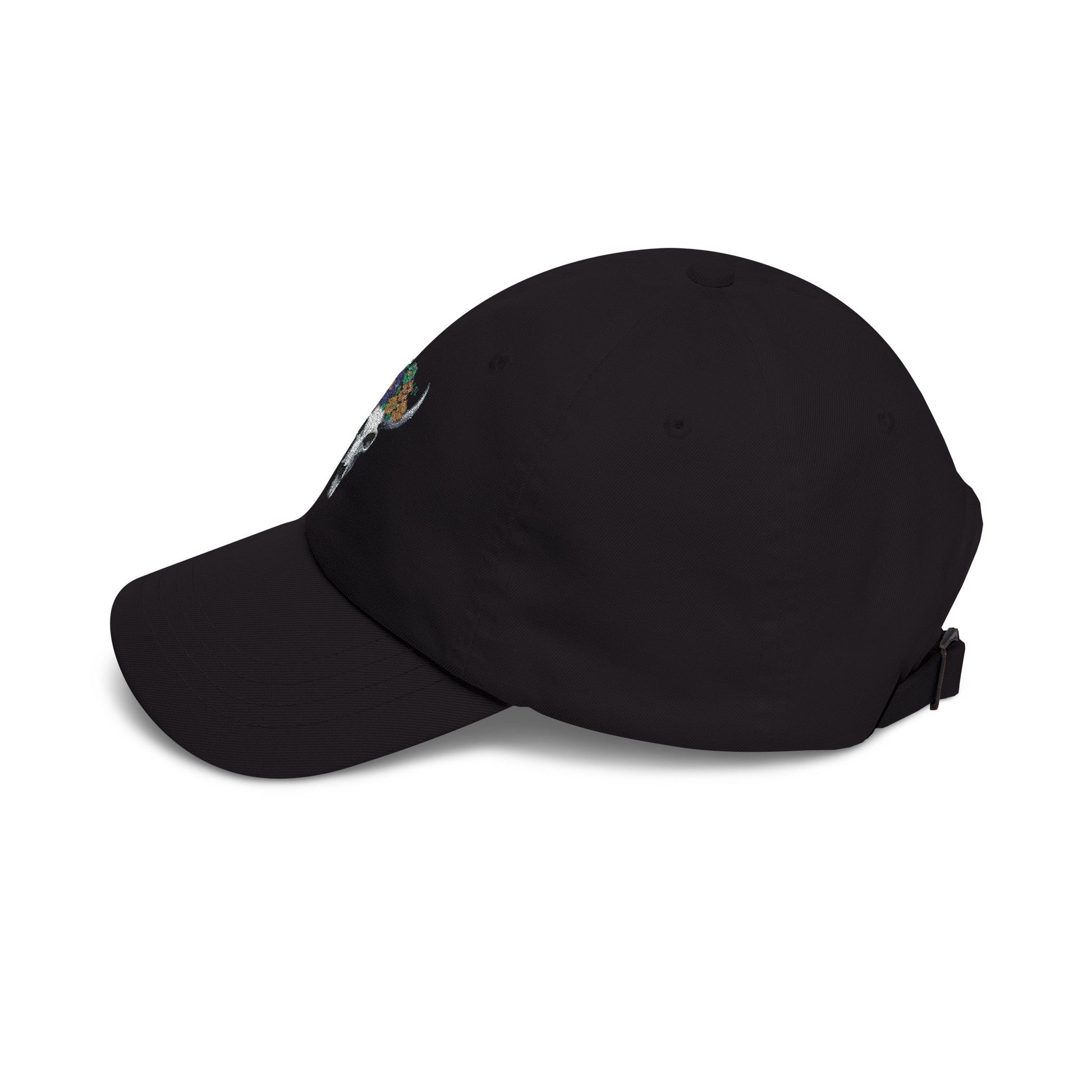 Floral Bull Skull Embroidered Dad Hat | Western Desert Boho Baseball Cap Printify