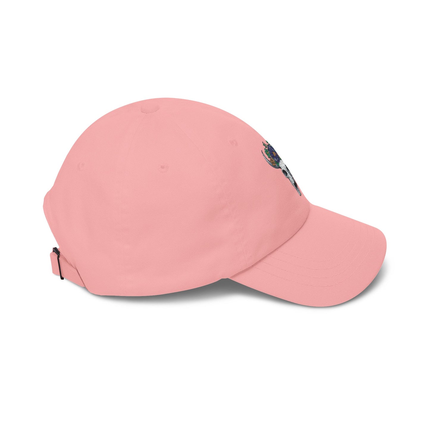 Floral Bull Skull Embroidered Dad Hat | Western Desert Boho Baseball Cap Printify