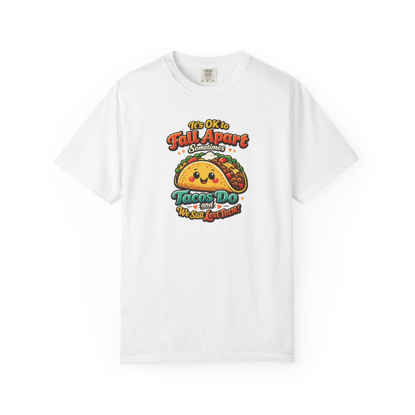 It's OK to Fall Apart" Funny Taco Shirt | Comfort Colors Mental Health Garment-Dyed Tee | Cute Taco Lover Gift Printify