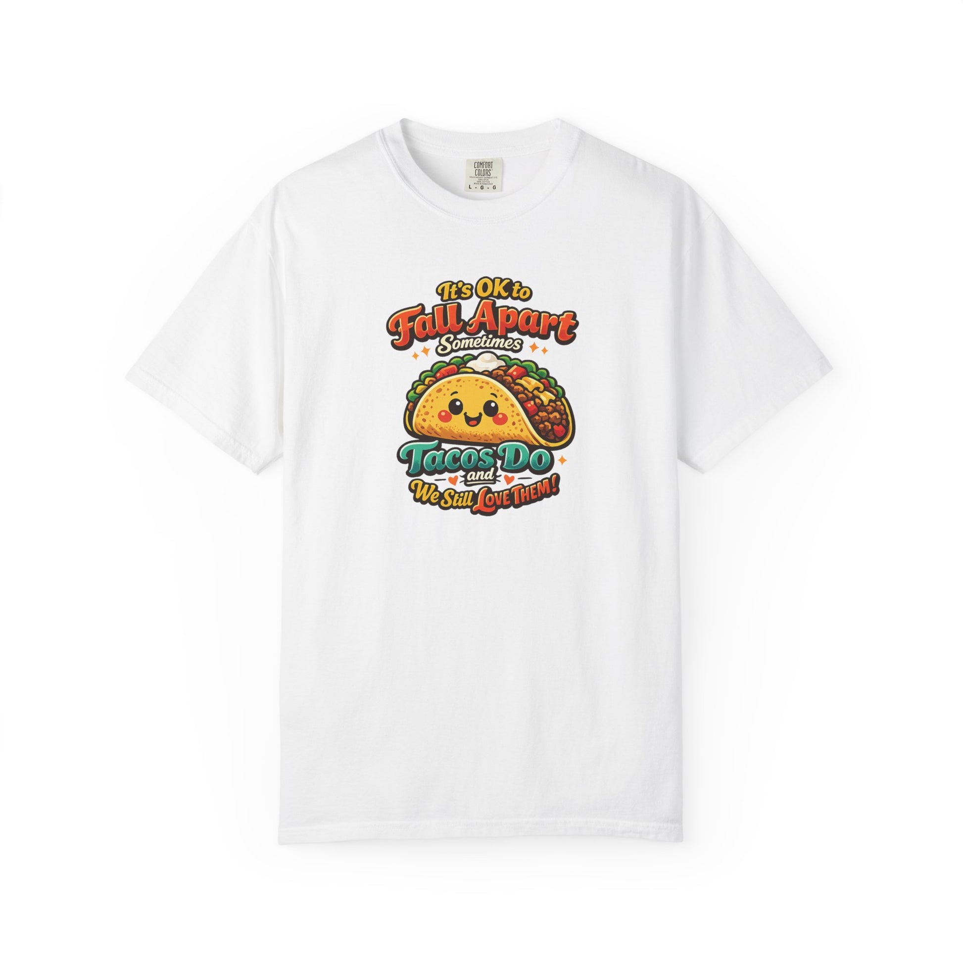 It's OK to Fall Apart" Funny Taco Shirt | Comfort Colors Mental Health Garment-Dyed Tee | Cute Taco Lover Gift Printify
