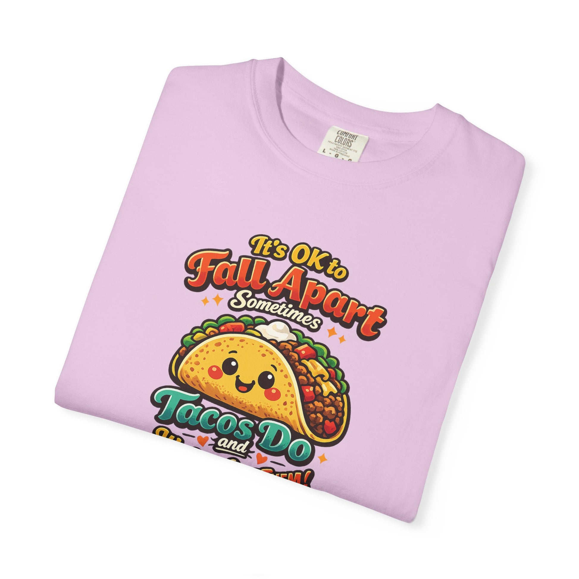 It's OK to Fall Apart" Funny Taco Shirt | Comfort Colors Mental Health Garment-Dyed Tee | Cute Taco Lover Gift Printify