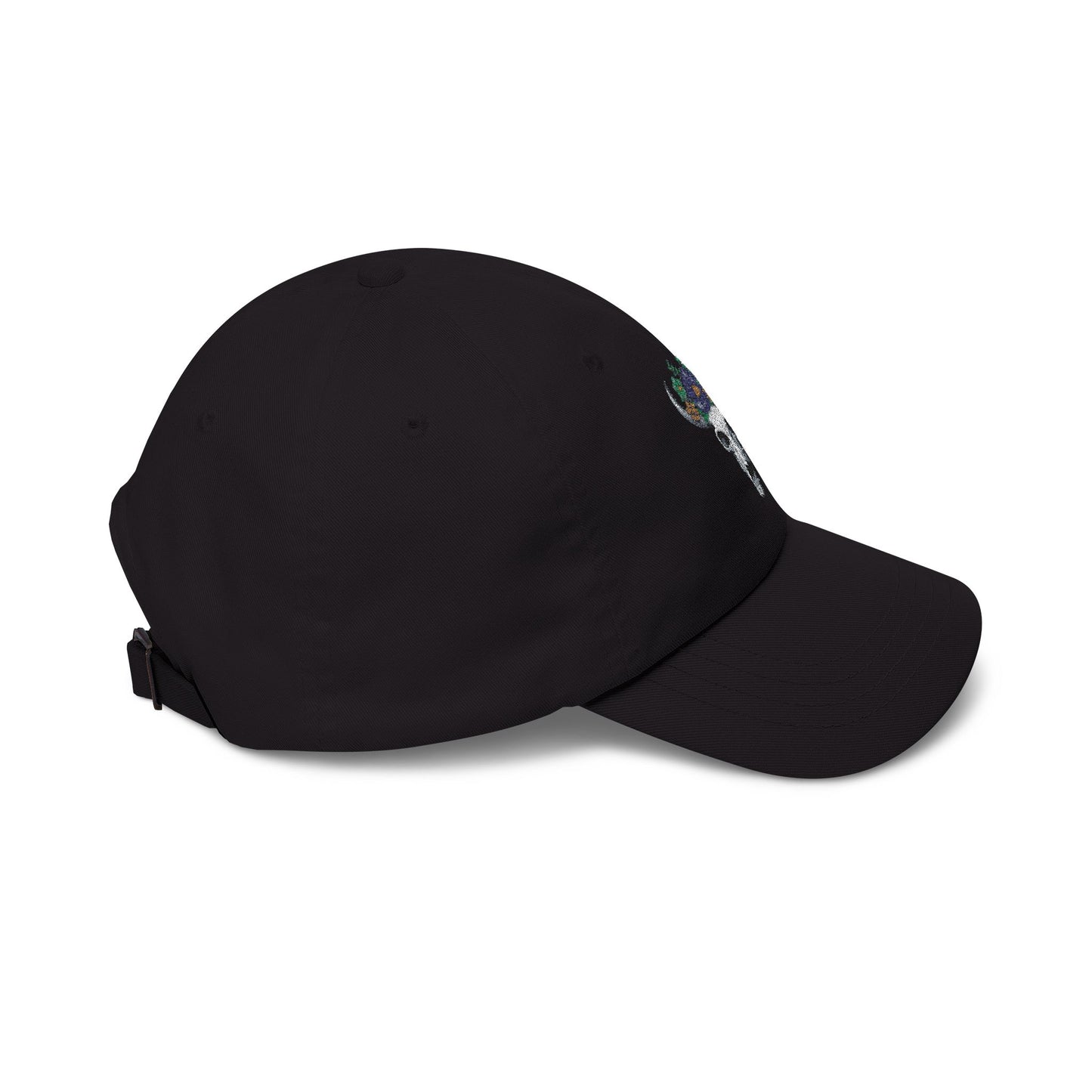 Floral Bull Skull Embroidered Dad Hat | Western Desert Boho Baseball Cap Printify