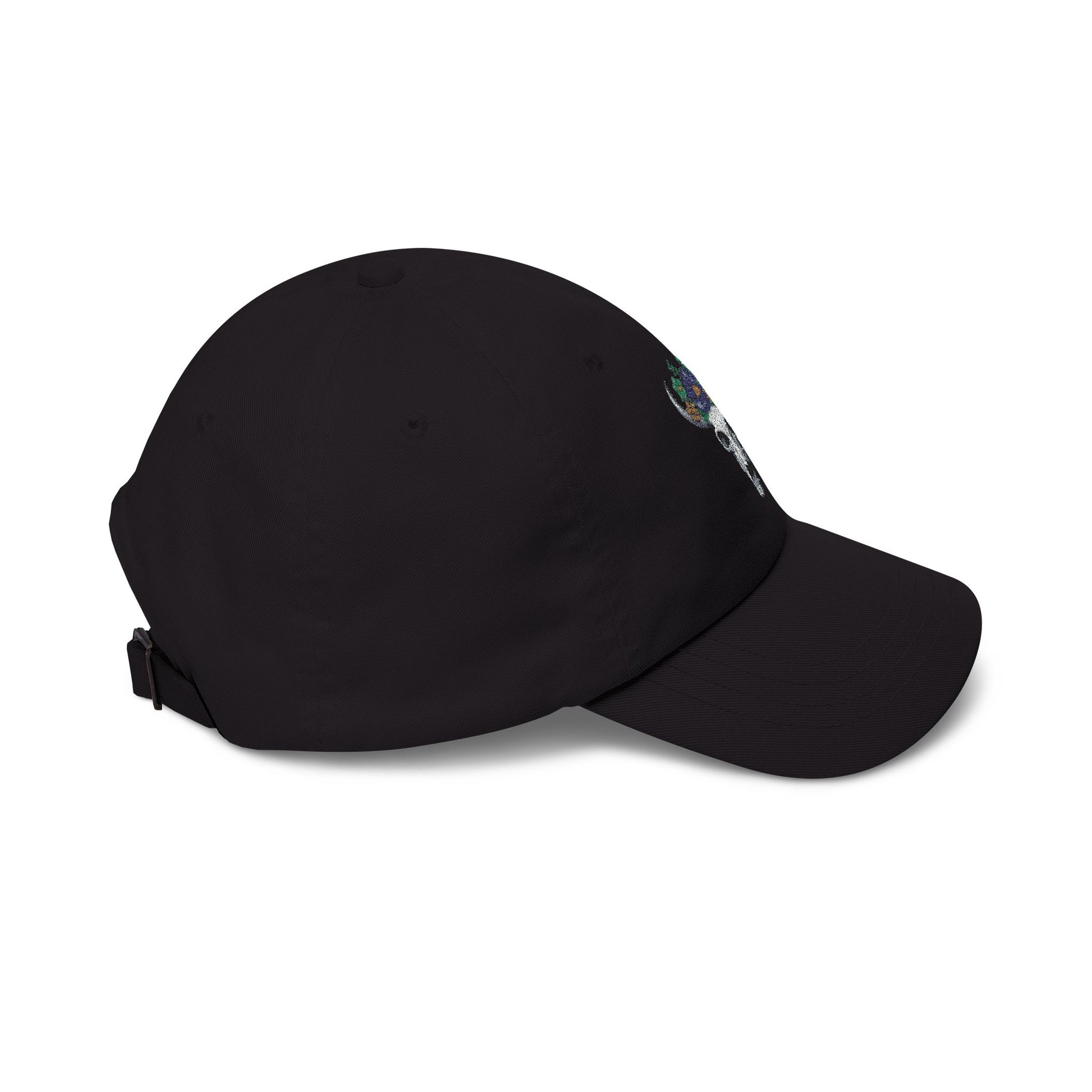 Floral Bull Skull Embroidered Dad Hat | Western Desert Boho Baseball Cap Printify