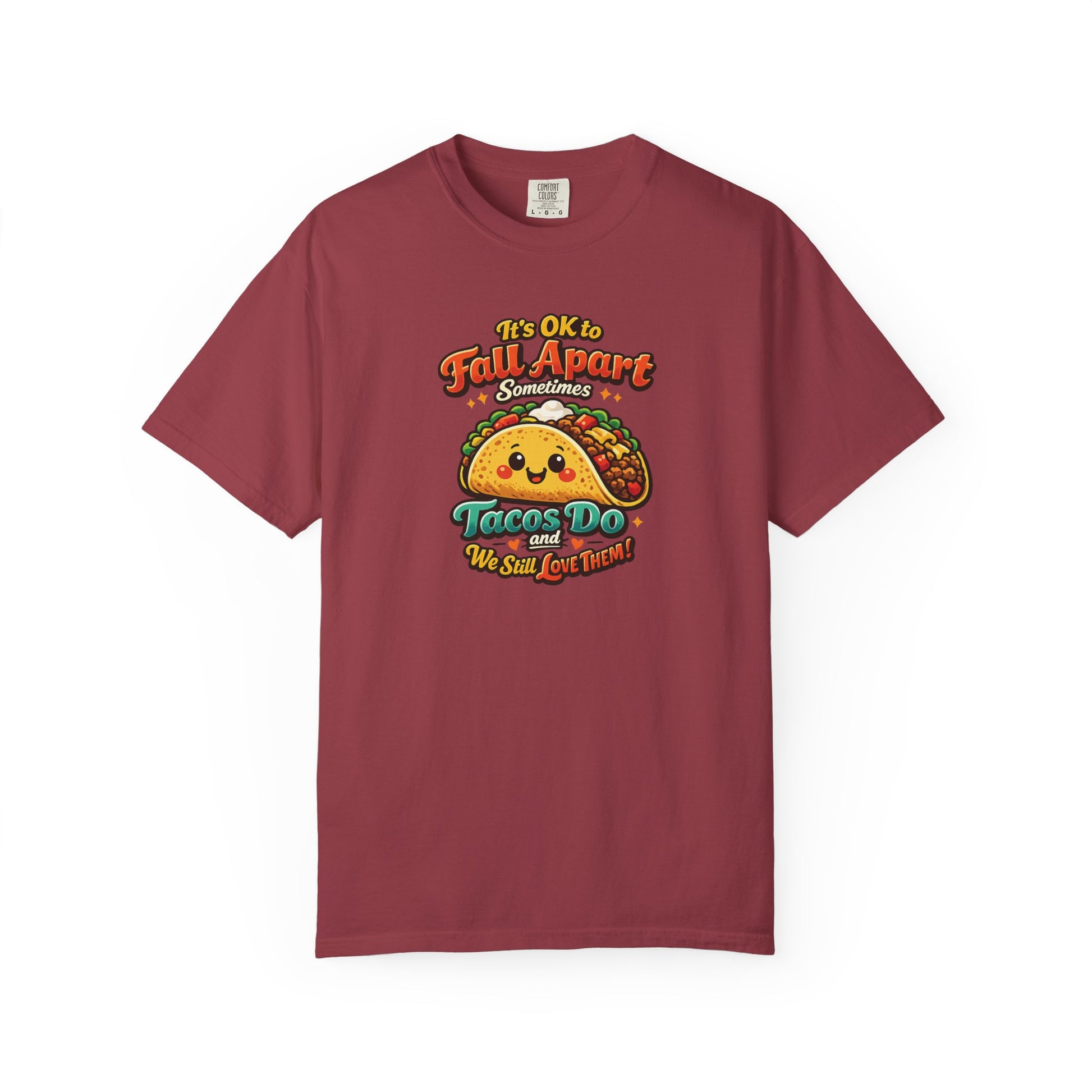 It's OK to Fall Apart" Funny Taco Shirt | Comfort Colors Mental Health Garment-Dyed Tee | Cute Taco Lover Gift Printify