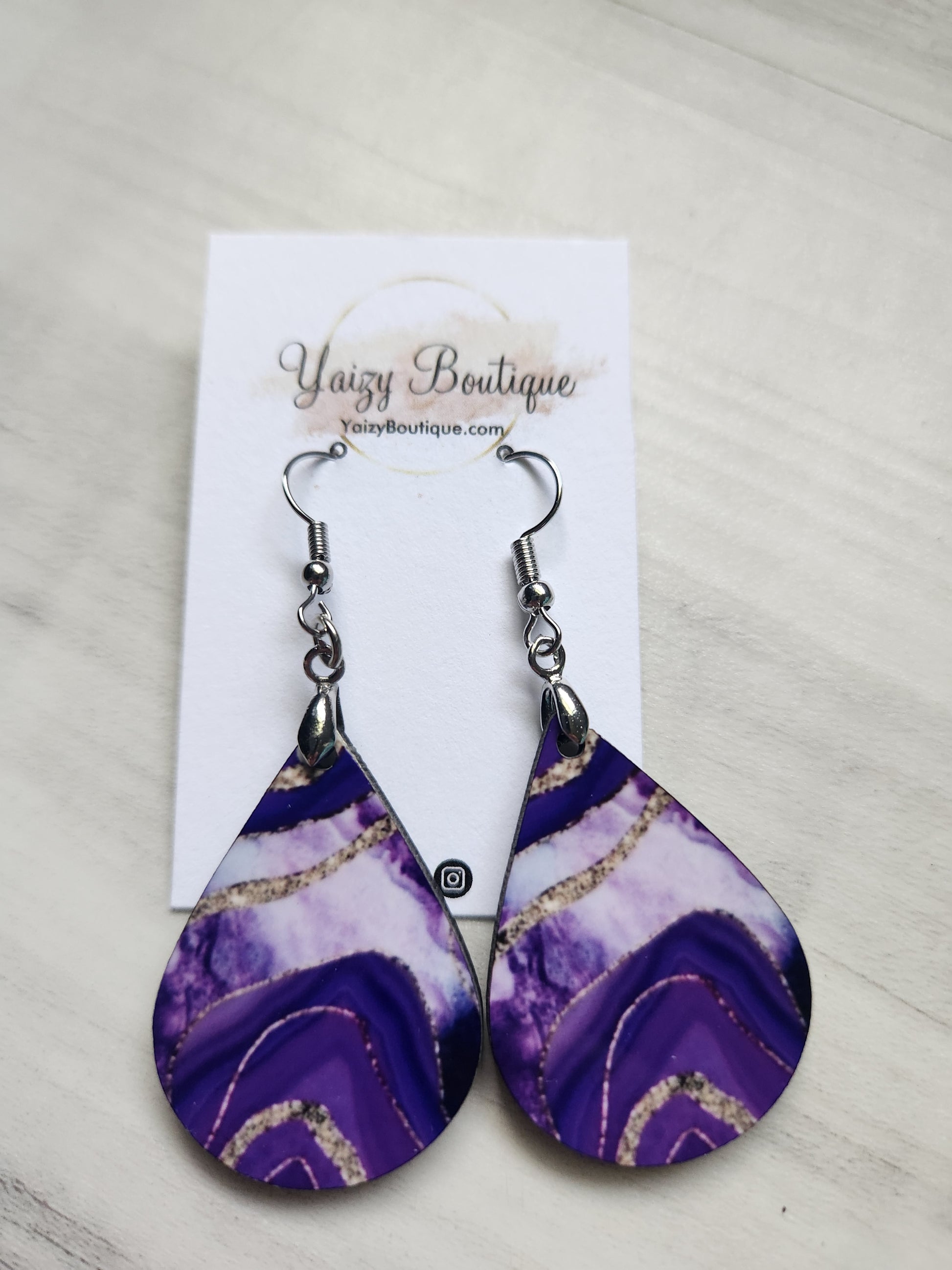 Purple And Gold Earrings - Yaizy Boutique