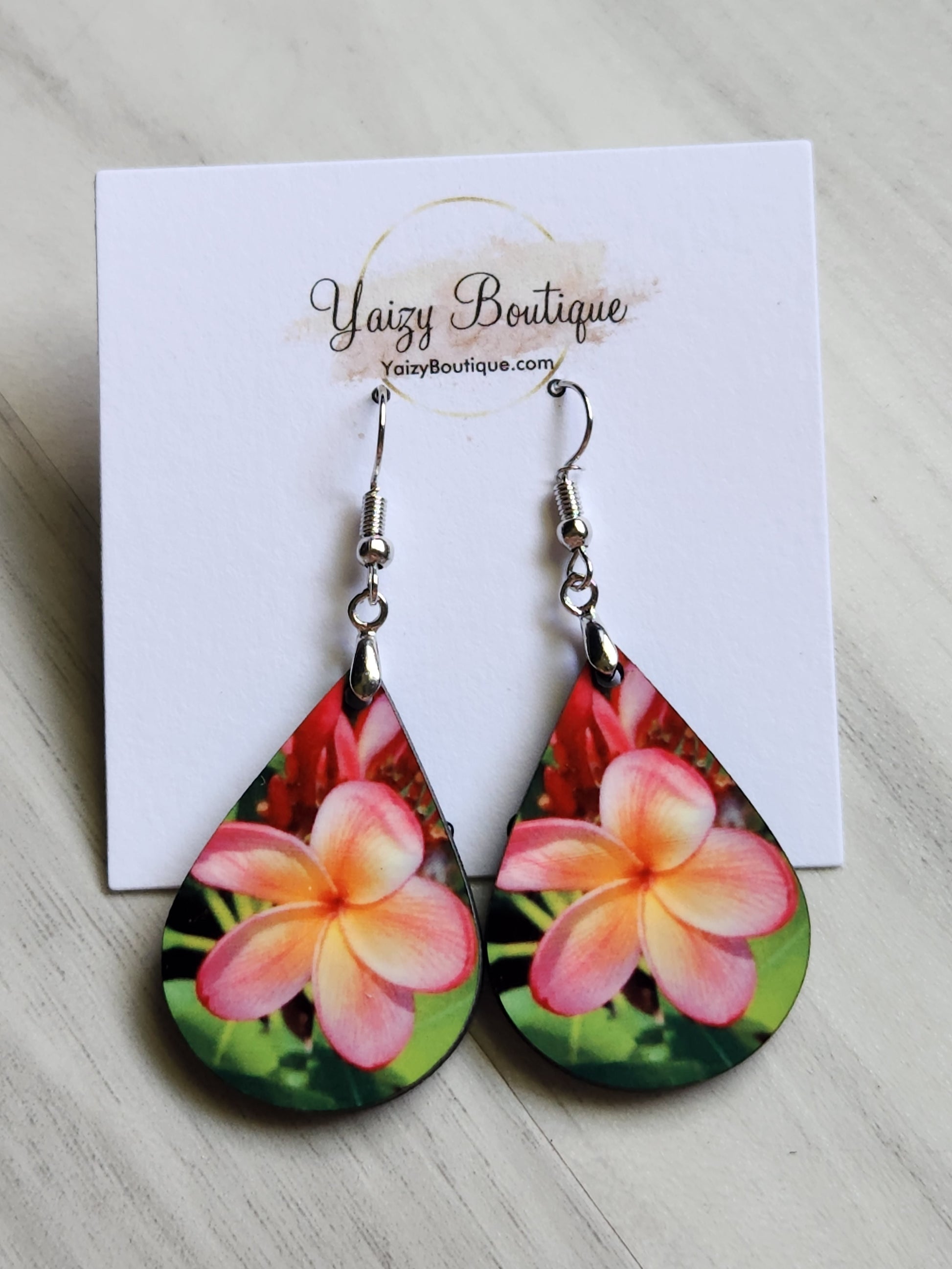 Hawaiian Plumeria Earrings - Yaizy Boutique