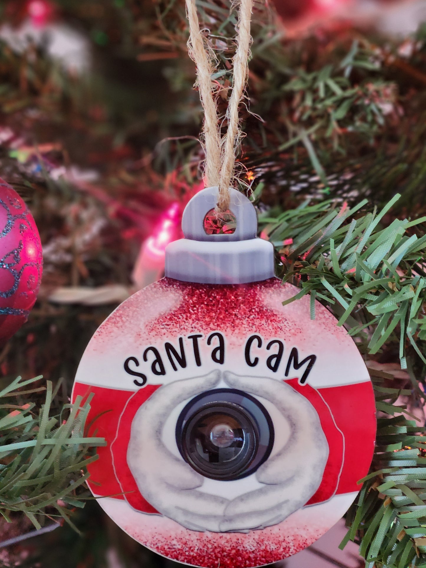 Handmade Santa's Camera Ornament