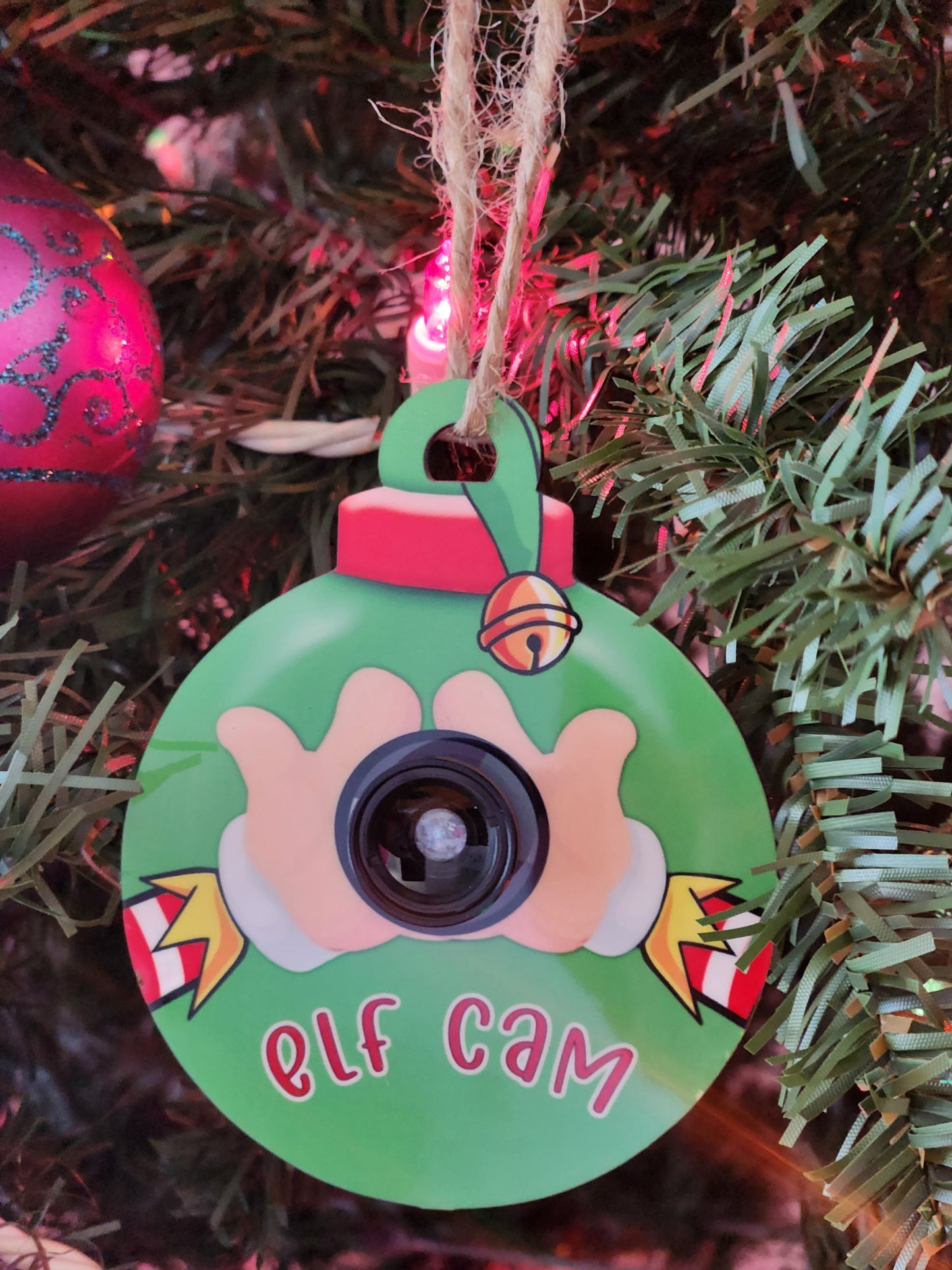 Handmade Elf Camera Ornament