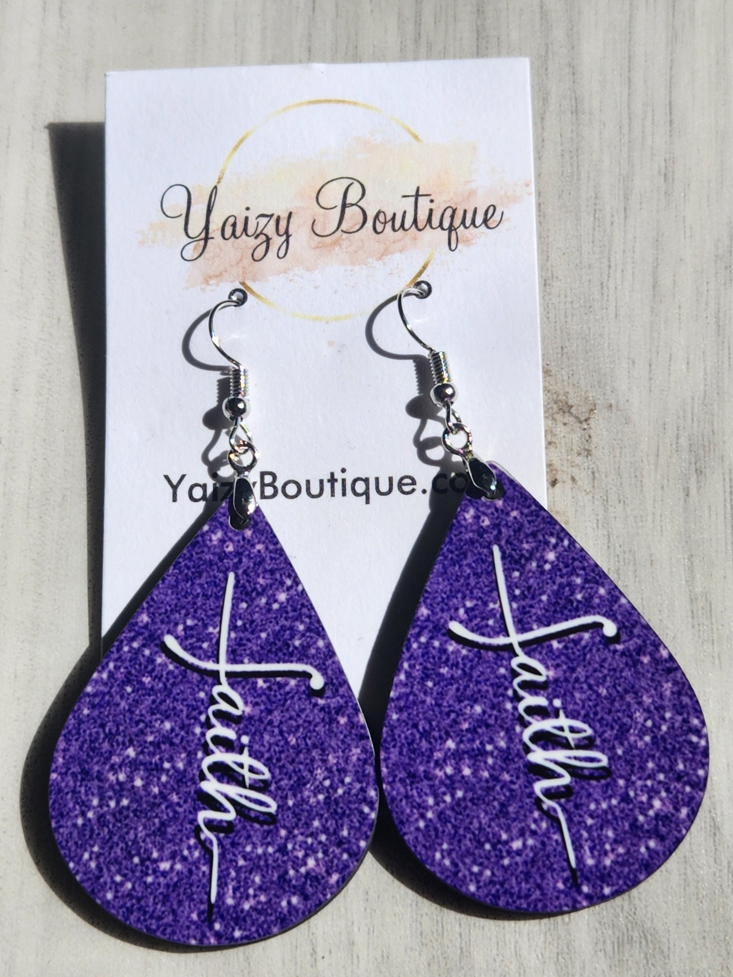 Purple  Faith Handmade Earrings