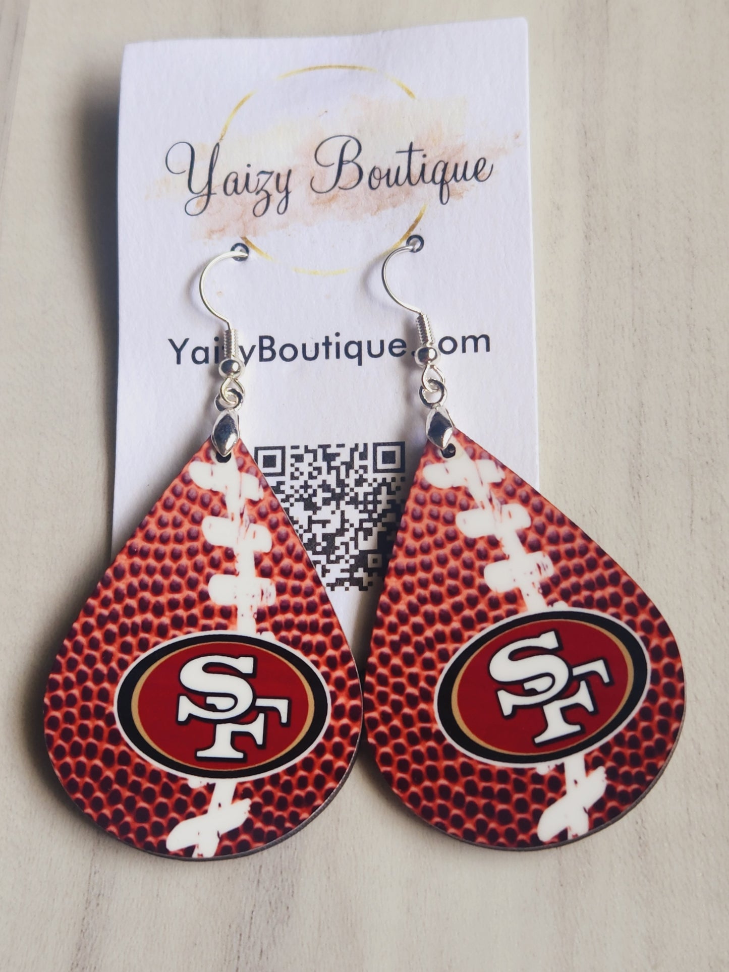 SF Handmade Football Earrings