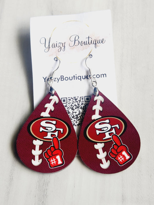 SF Handmade Football Earrings