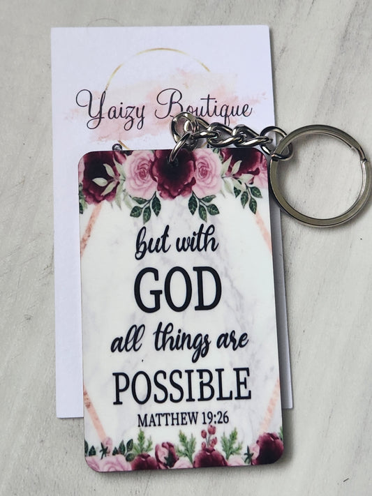 With God All things are possible keychain