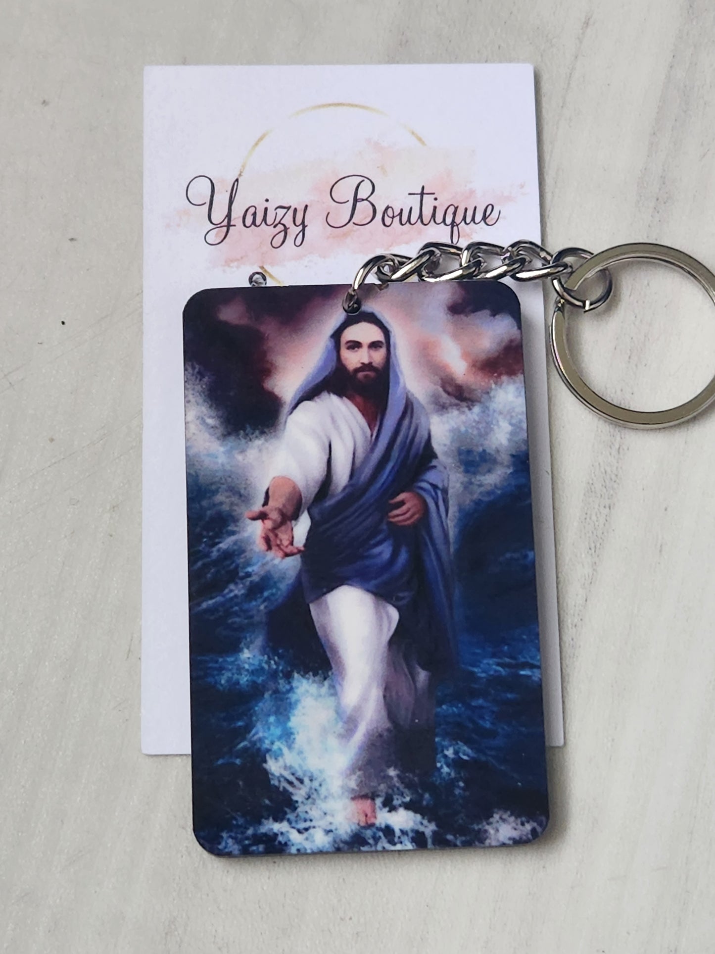 Jesus Focus on me Not on the storm Keychain