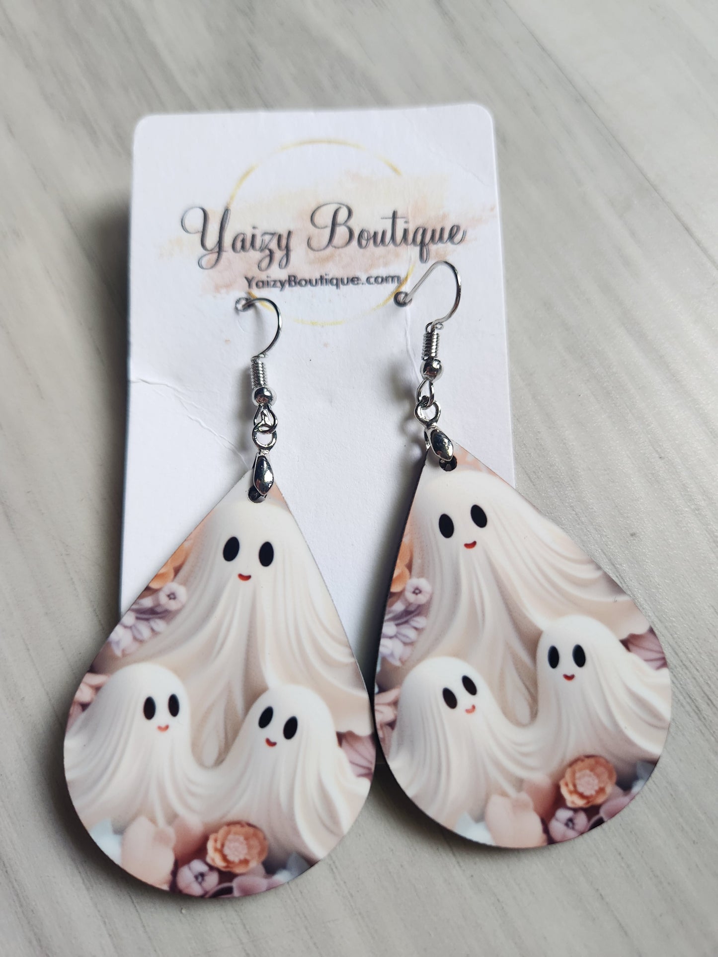 Mama and her 2 babies, Handmade Ghost Earrings