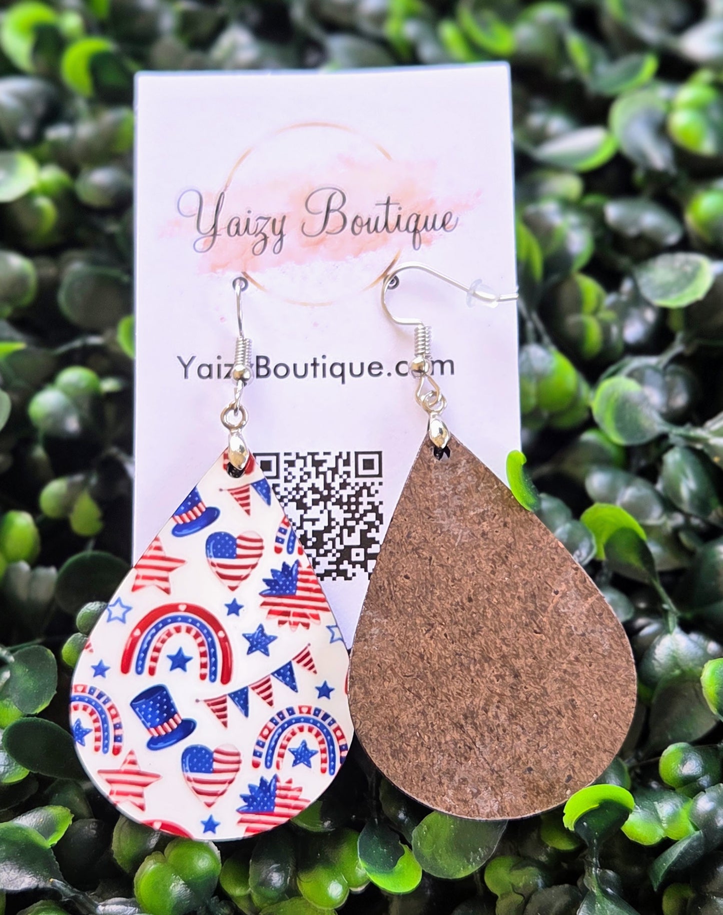 Handmade Patriotic Teardrop Dangle Earrings Yaizy Boutique