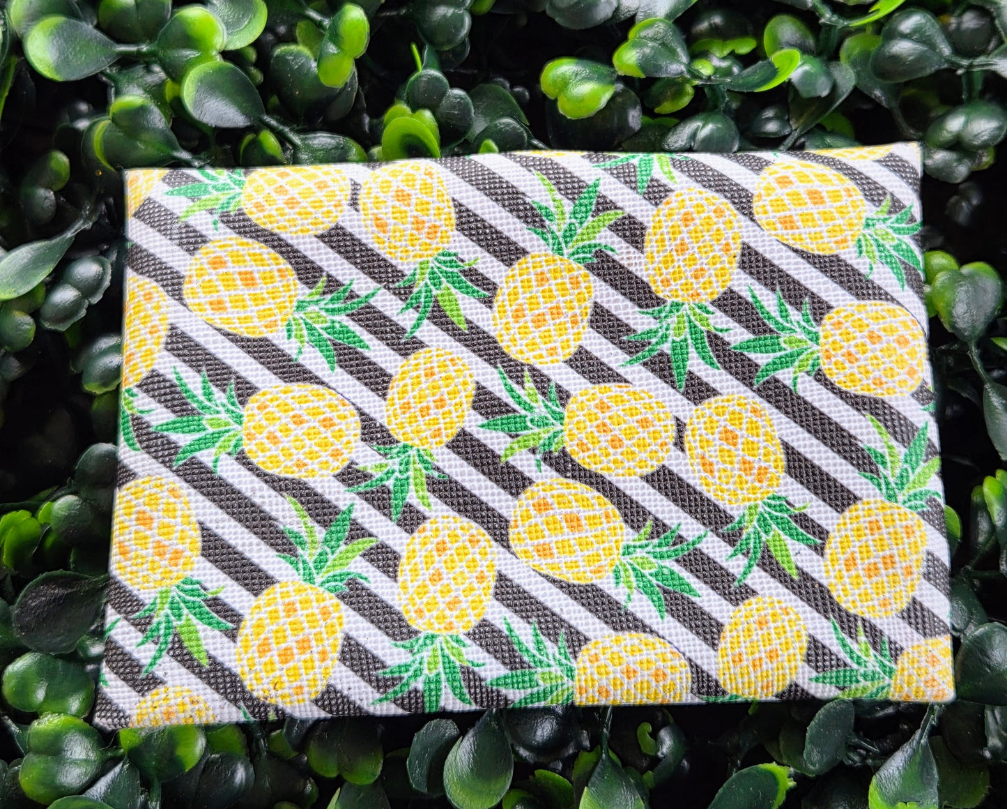 Handmade Mini Wallet – Pineapple Print Faux Leather Card Holder | Small Bifold Pouch Yaizy Boutique