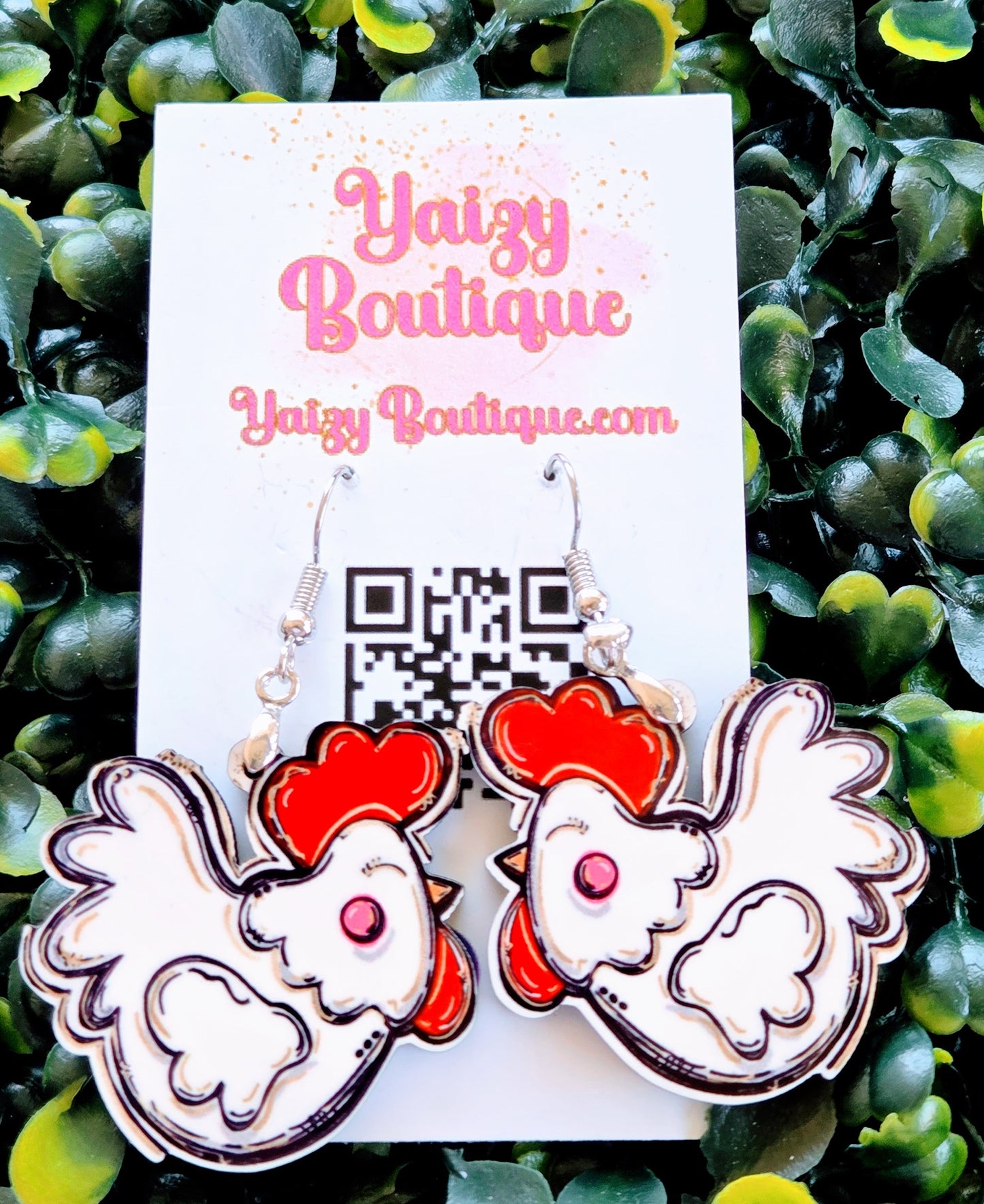 Handmade Chicken Earrings – Farmhouse Style MDF Wood | Lightweight & Fun Yaizy Boutique
