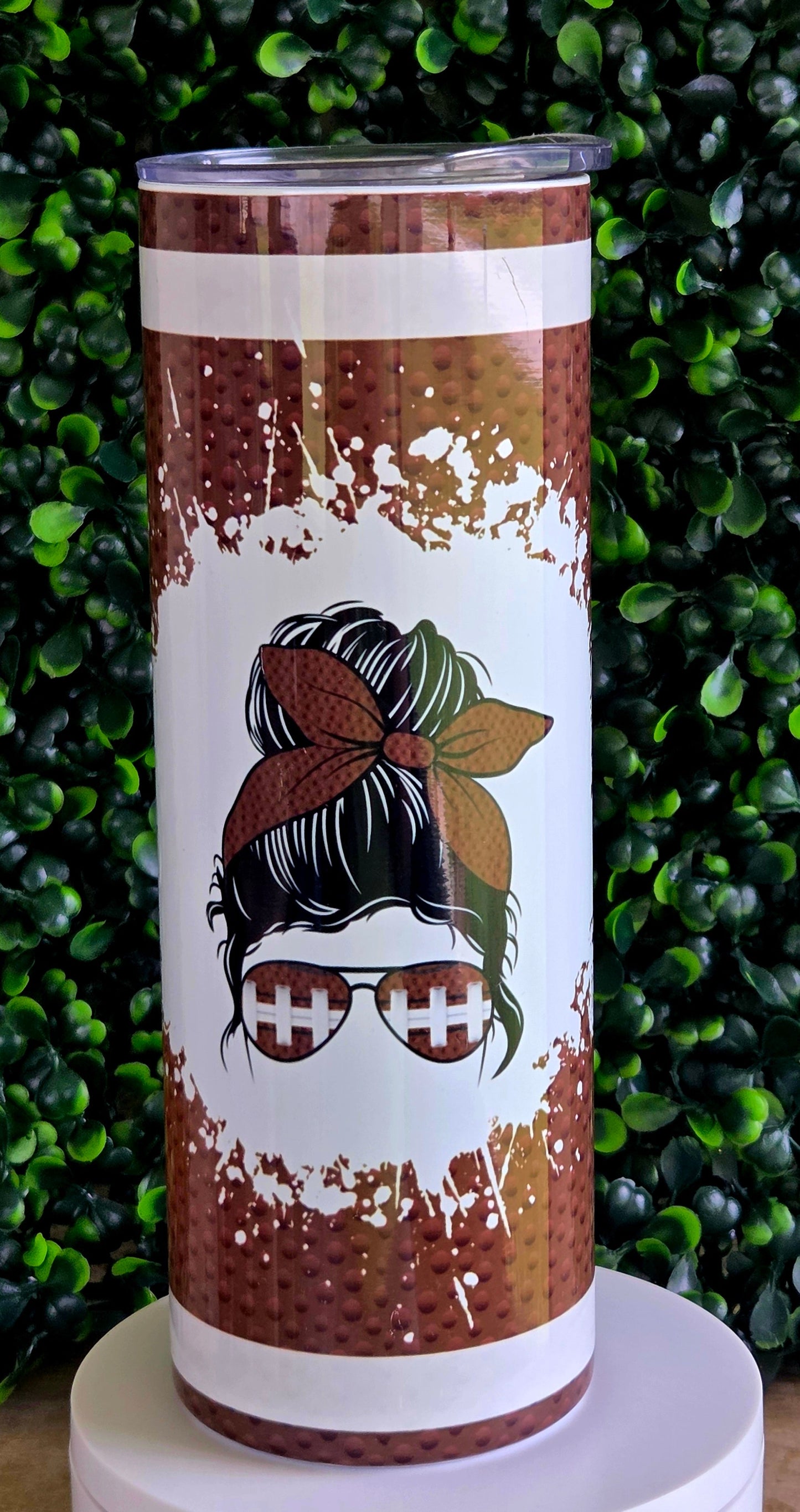 20oz Stainless Steel Football Mom Tumbler – Sports Design – Clearance Sale Yaizy Boutique