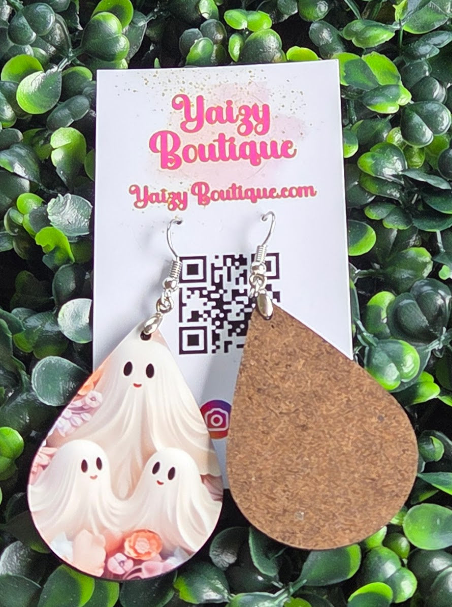 Pastel Ghost Earrings – Cute Halloween Floral Teardrop Jewelry Yaizy Boutique