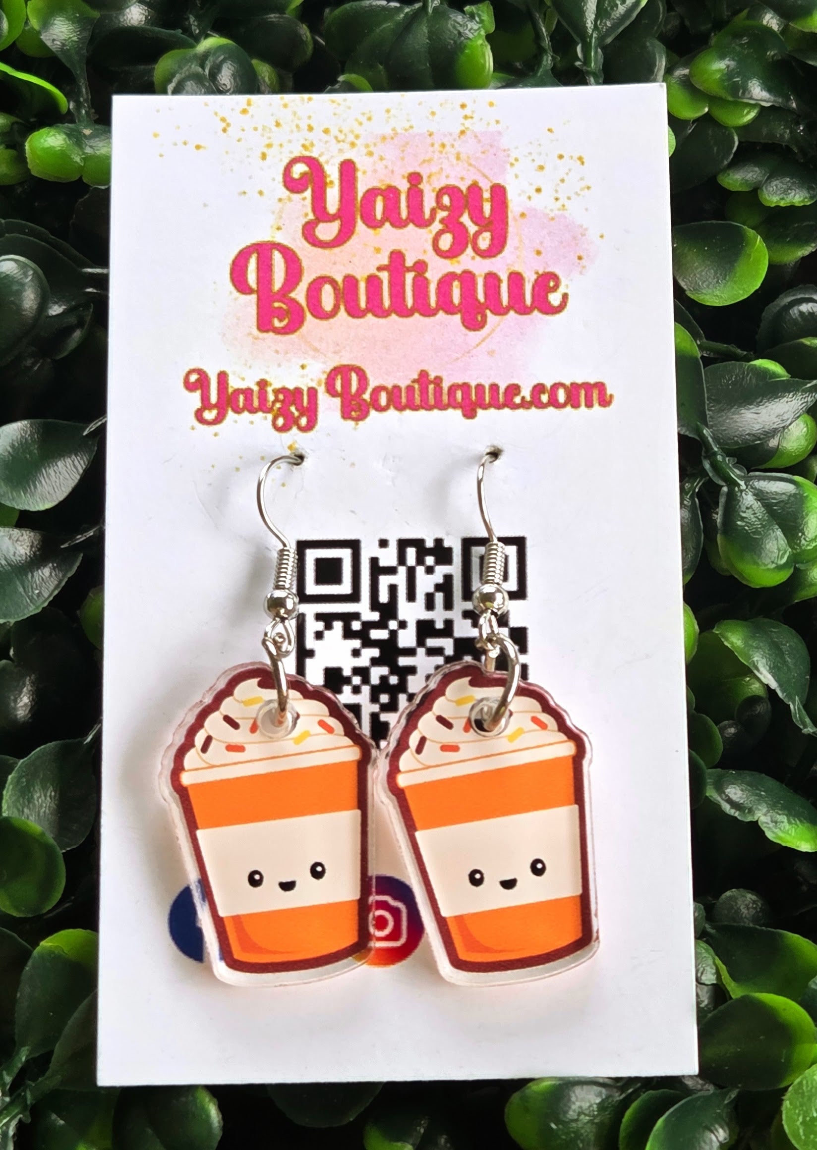 Cute Fall Coffee Earrings – 1 Inch Acrylic Autumn Earrings Yaizy Boutique