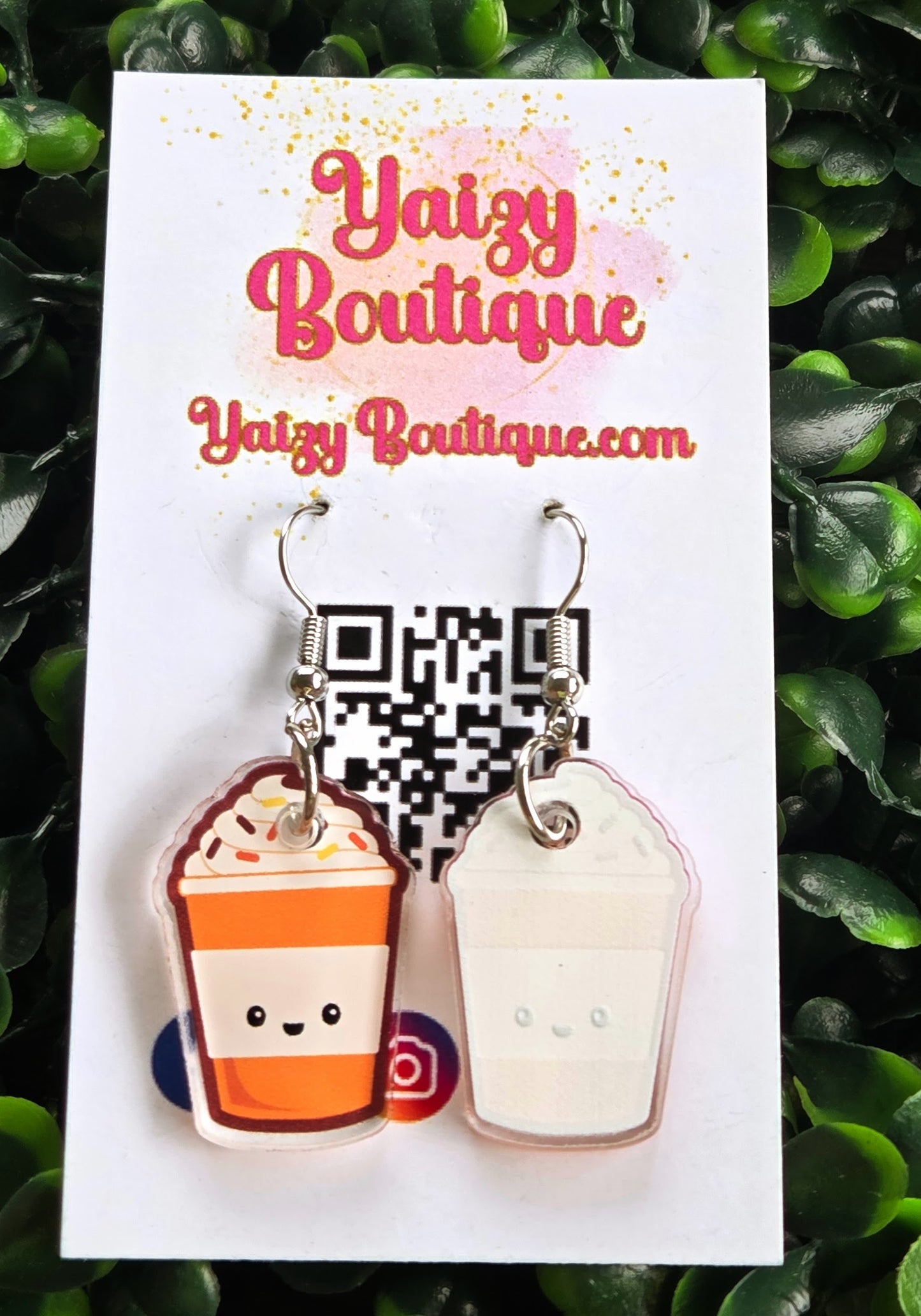 Cute Fall Coffee Earrings – 1 Inch Acrylic Autumn Earrings Yaizy Boutique