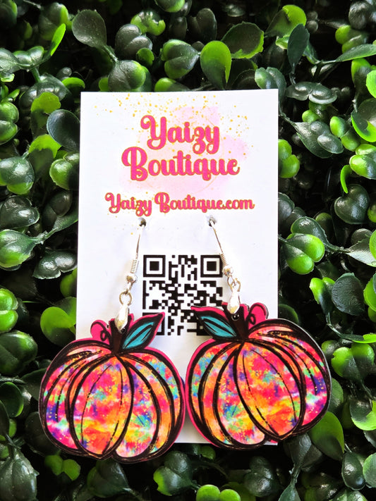 Colorful Pumpkin Earrings | Handmade Fall & Halloween Jewelry | Autumn Statement Earrings Yaizy Boutique