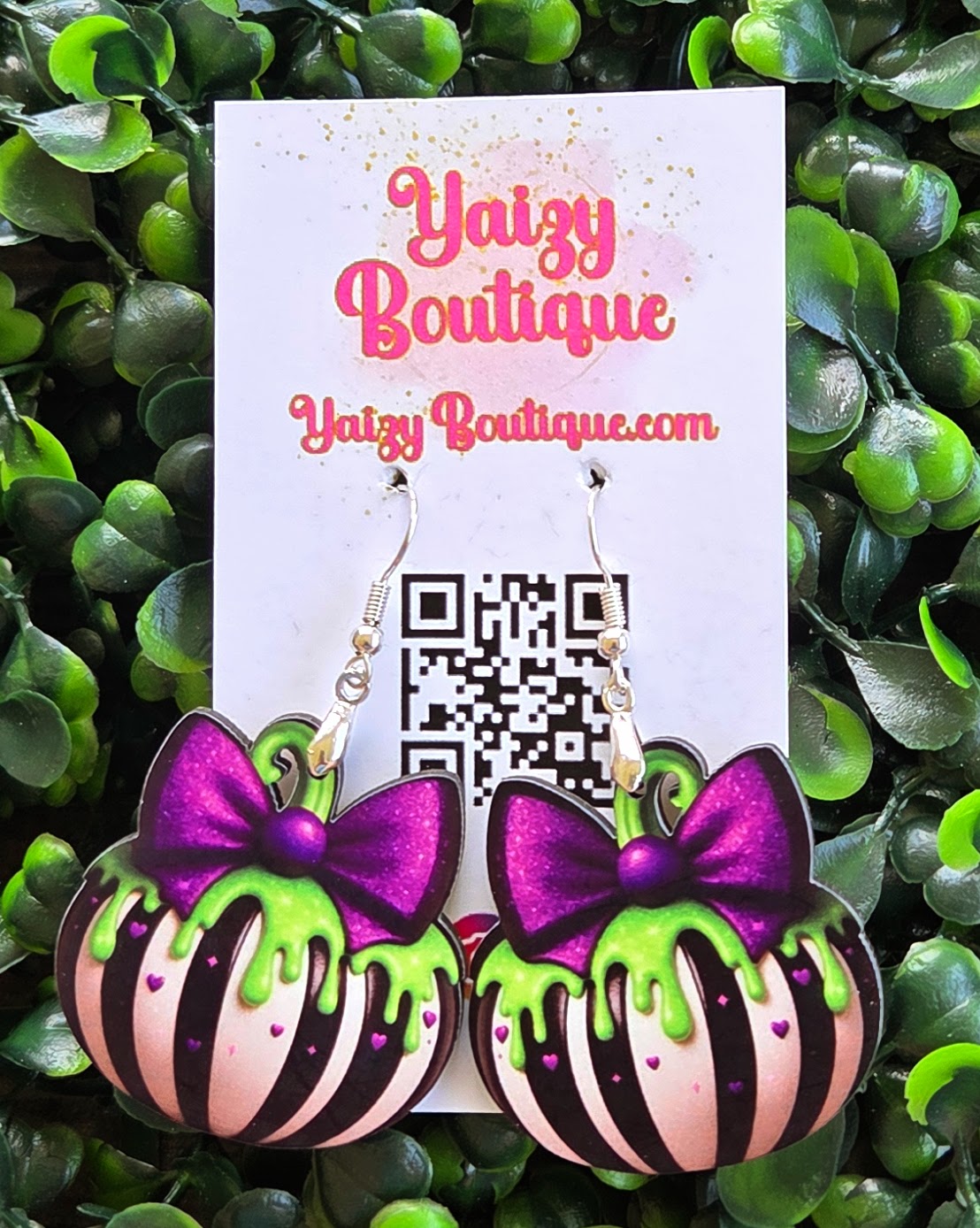 Spooky Glam Dripping Pumpkin Earrings – Handmade Halloween Statement Jewelry Yaizy Boutique