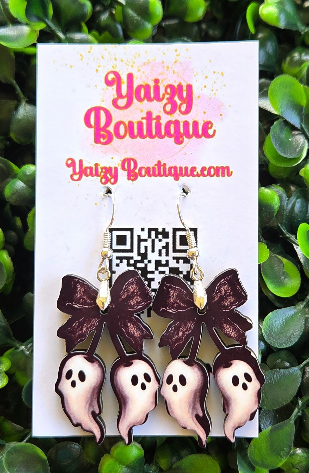 Handmade Ghost Bow Earrings – Cute Spooky Halloween Jewelry Yaizy Boutique