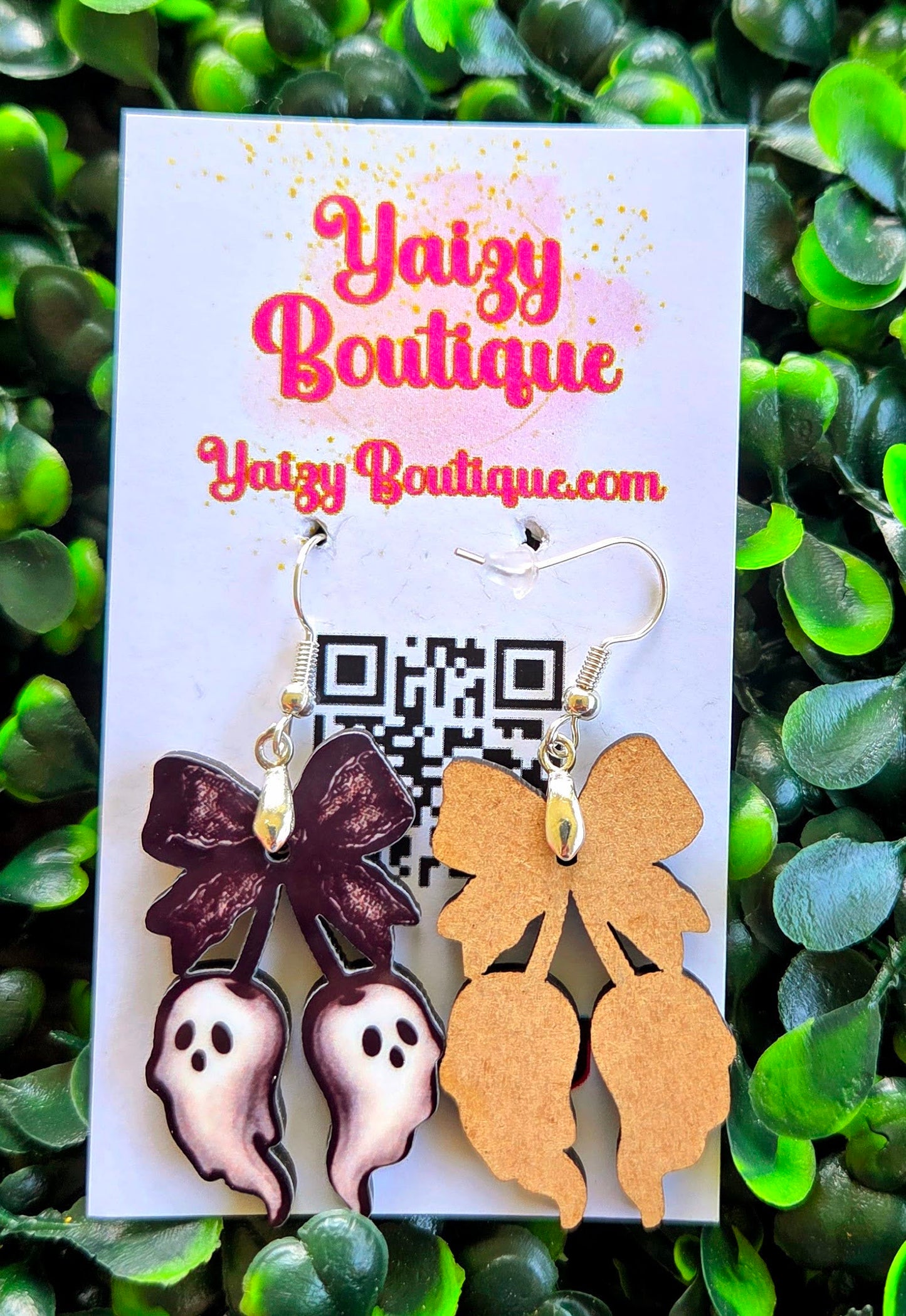 Handmade Ghost Bow Earrings – Cute Spooky Halloween Jewelry Yaizy Boutique