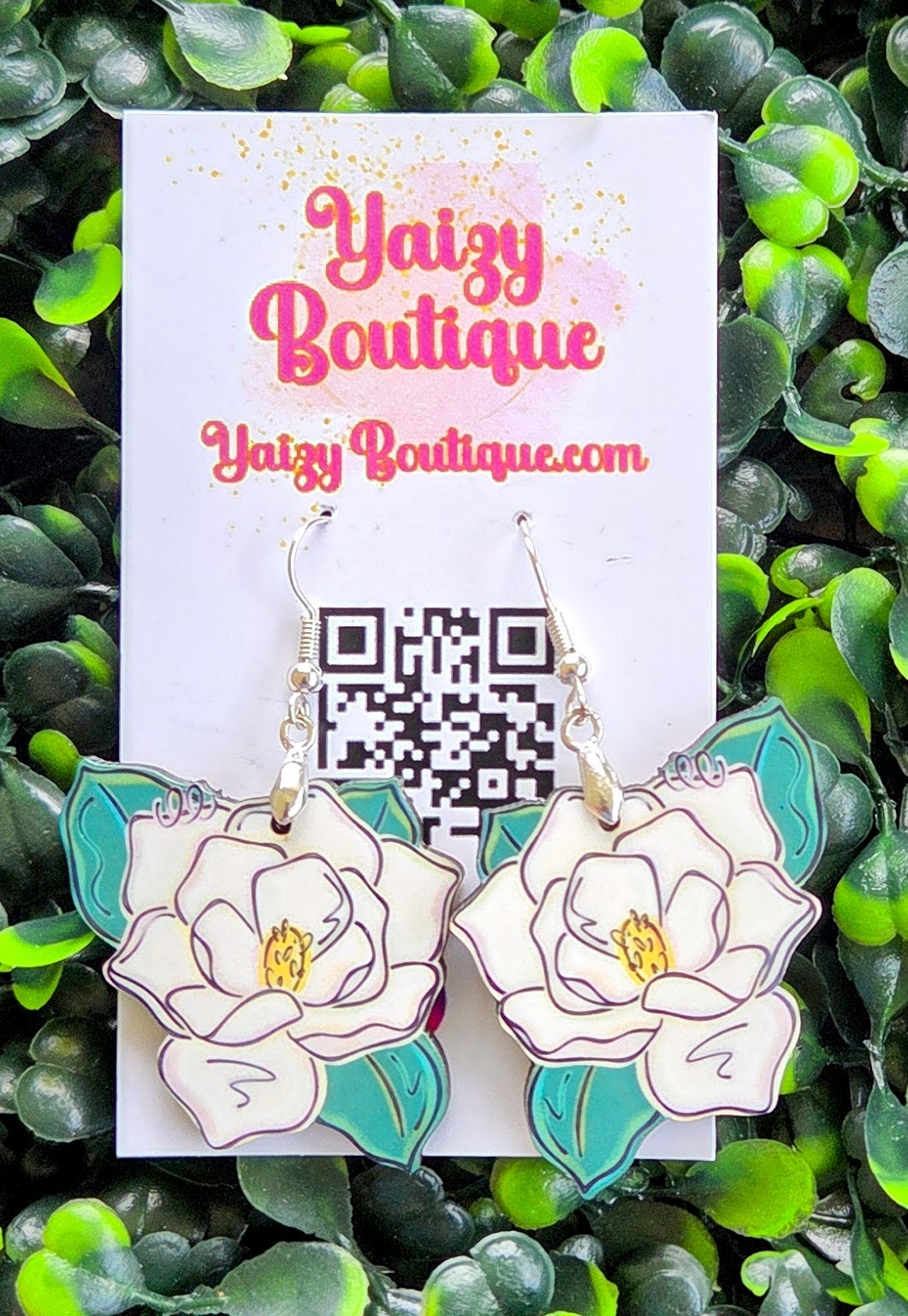 Handmade Magnolia Flower Earrings – Lightweight Floral Statement Jewelry Yaizy Boutique