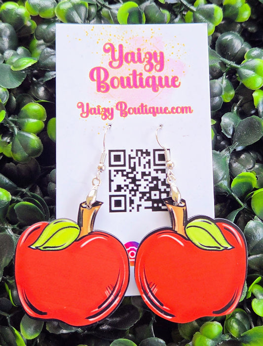 Handmade Apple Earrings – Teacher Gift, Back-to-School Jewelry Yaizy Boutique