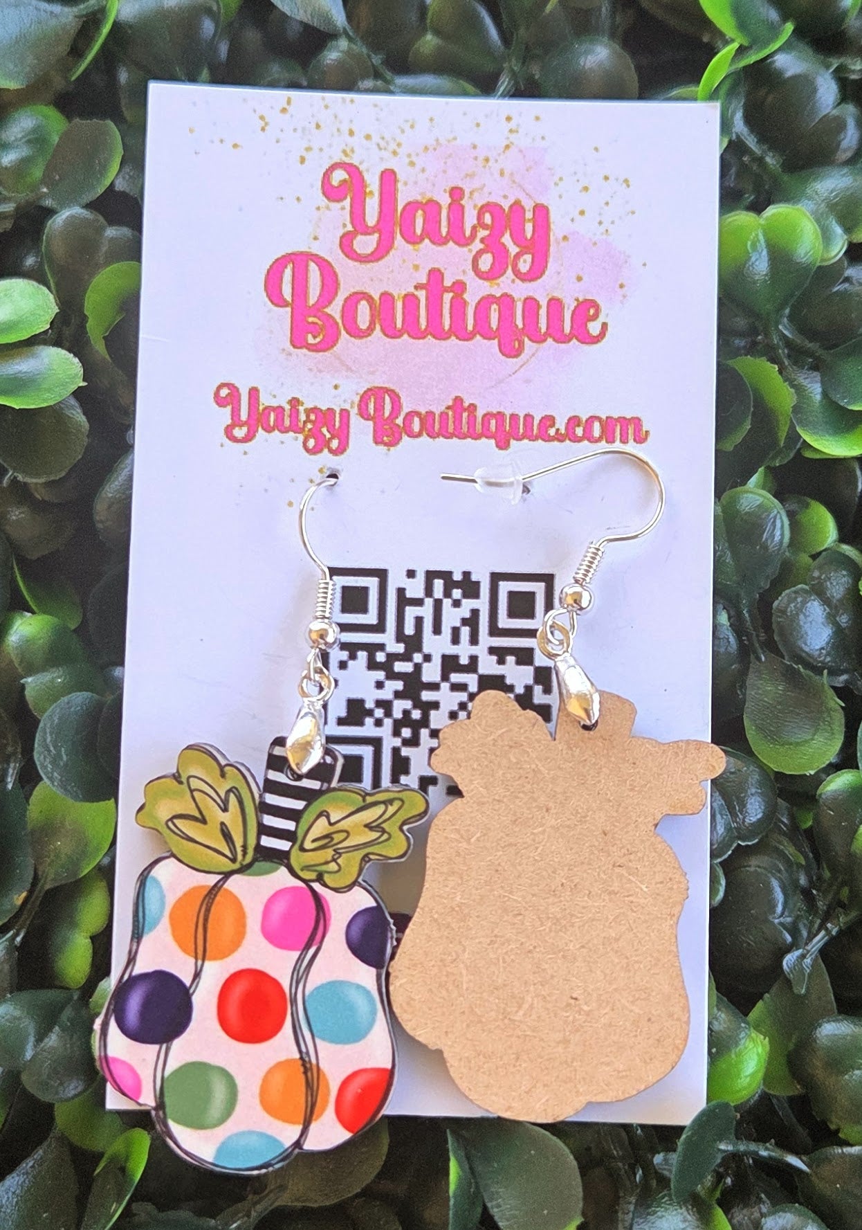 Polka Dot Pumpkin Earrings – Handmade Colorful Fall Jewelry Yaizy Boutique