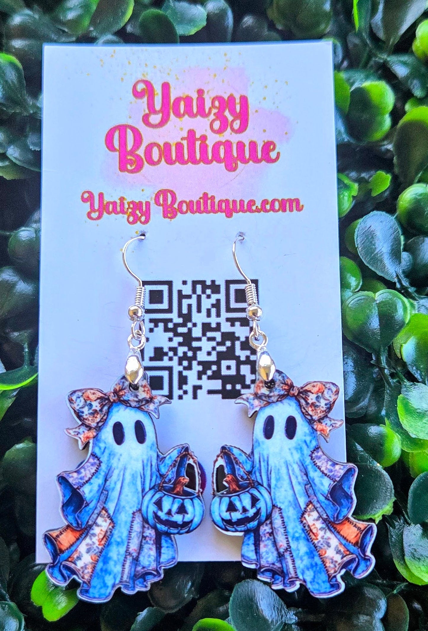 Patchwork Ghost Earrings – Handmade Spooky Cute Halloween Jewelry Yaizy Boutique