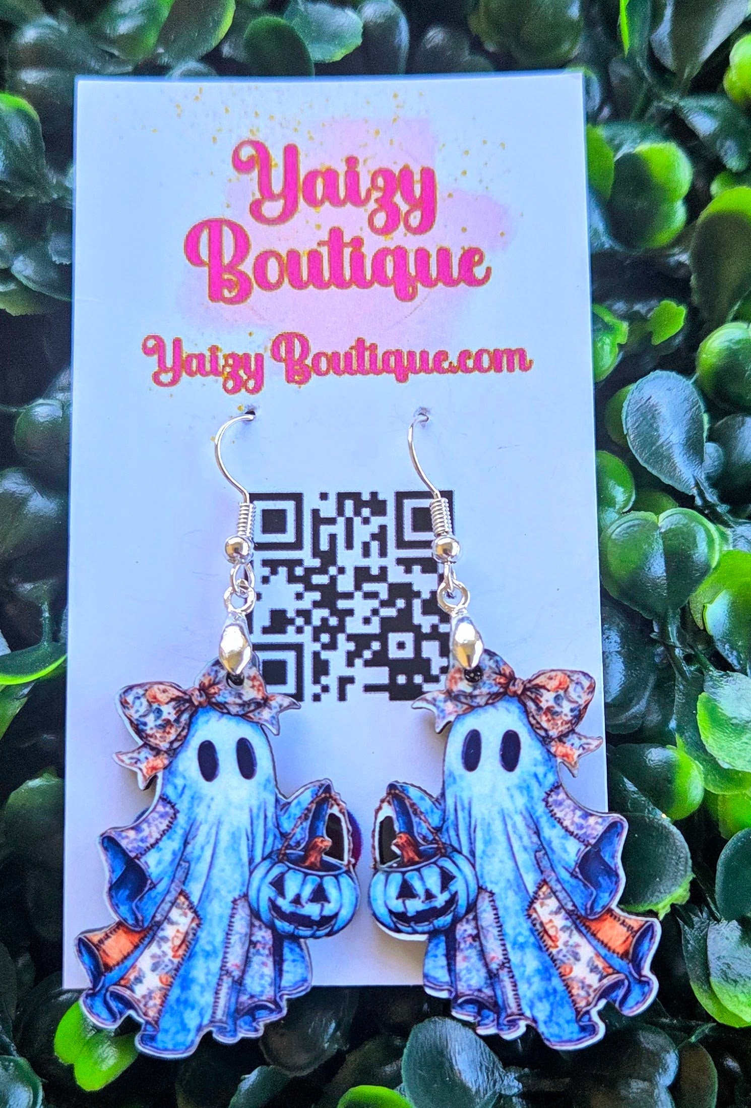 Patchwork Ghost Earrings – Handmade Spooky Cute Halloween Jewelry Yaizy Boutique