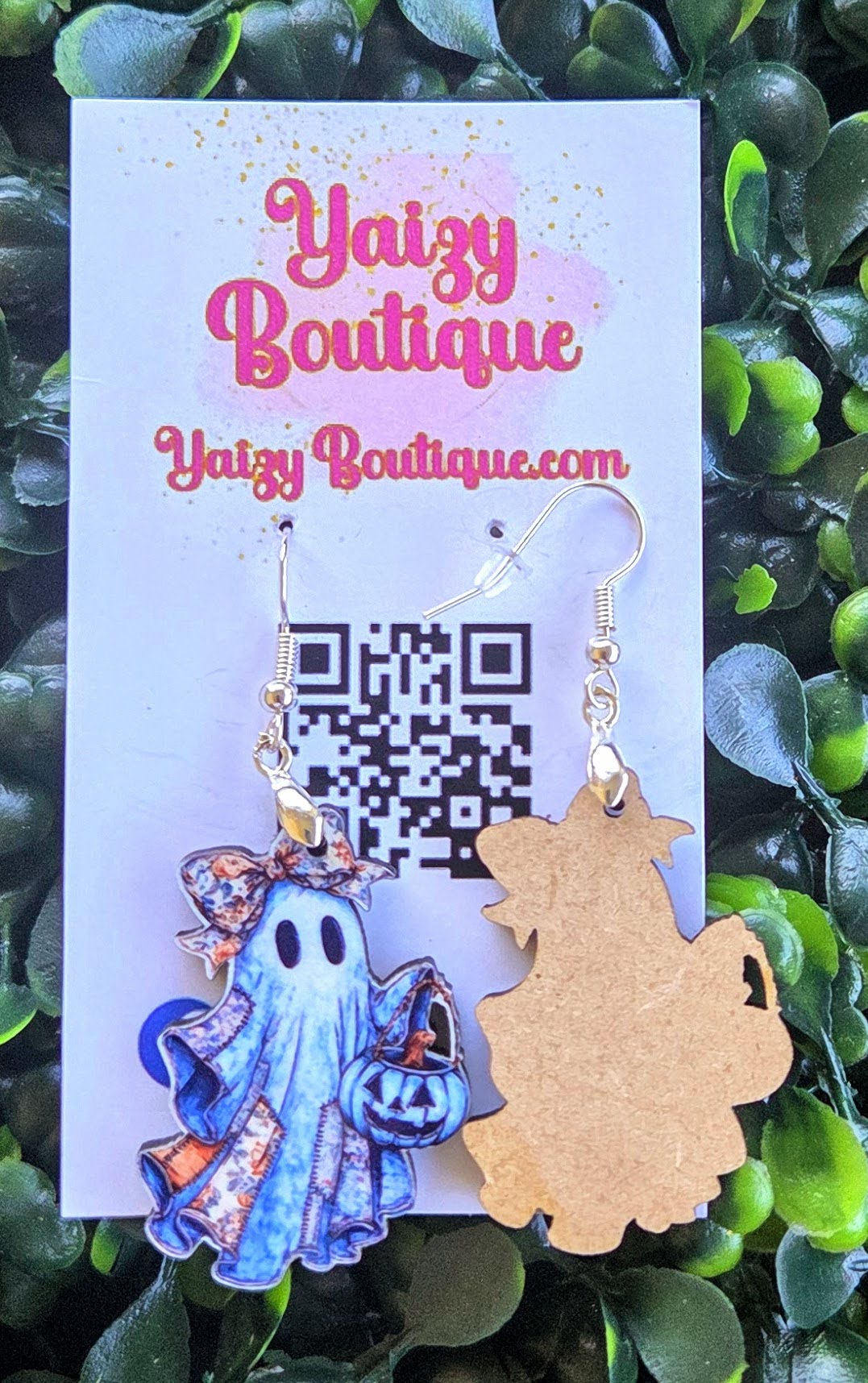 Patchwork Ghost Earrings – Handmade Spooky Cute Halloween Jewelry Yaizy Boutique