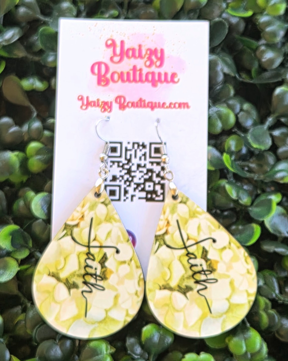 Faith Yellow Floral Teardrop Earrings – Handmade Christian Jewelry Yaizy Boutique
