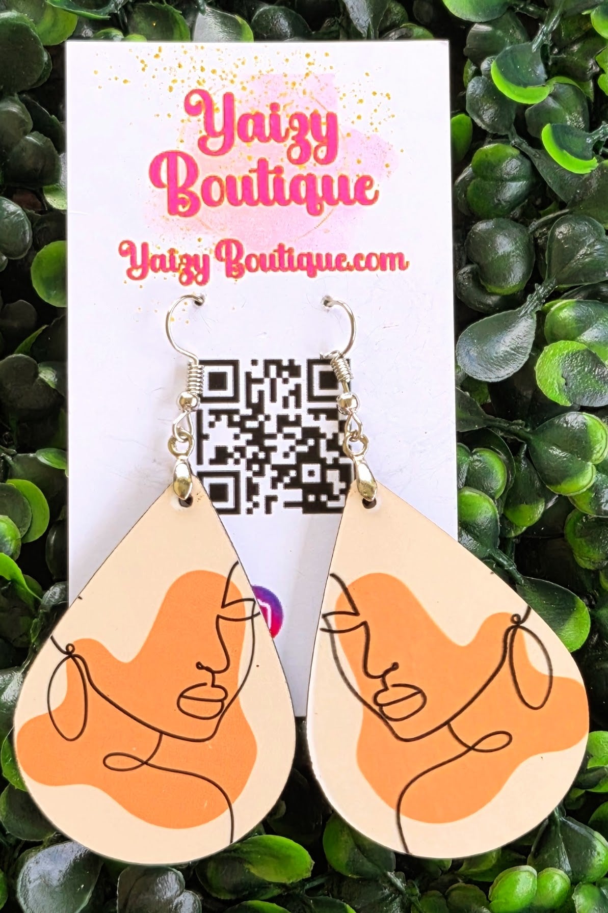 Abstract Face Art Teardrop Earrings – Modern Boho Style | Yaizy Boutique Yaizy Boutique
